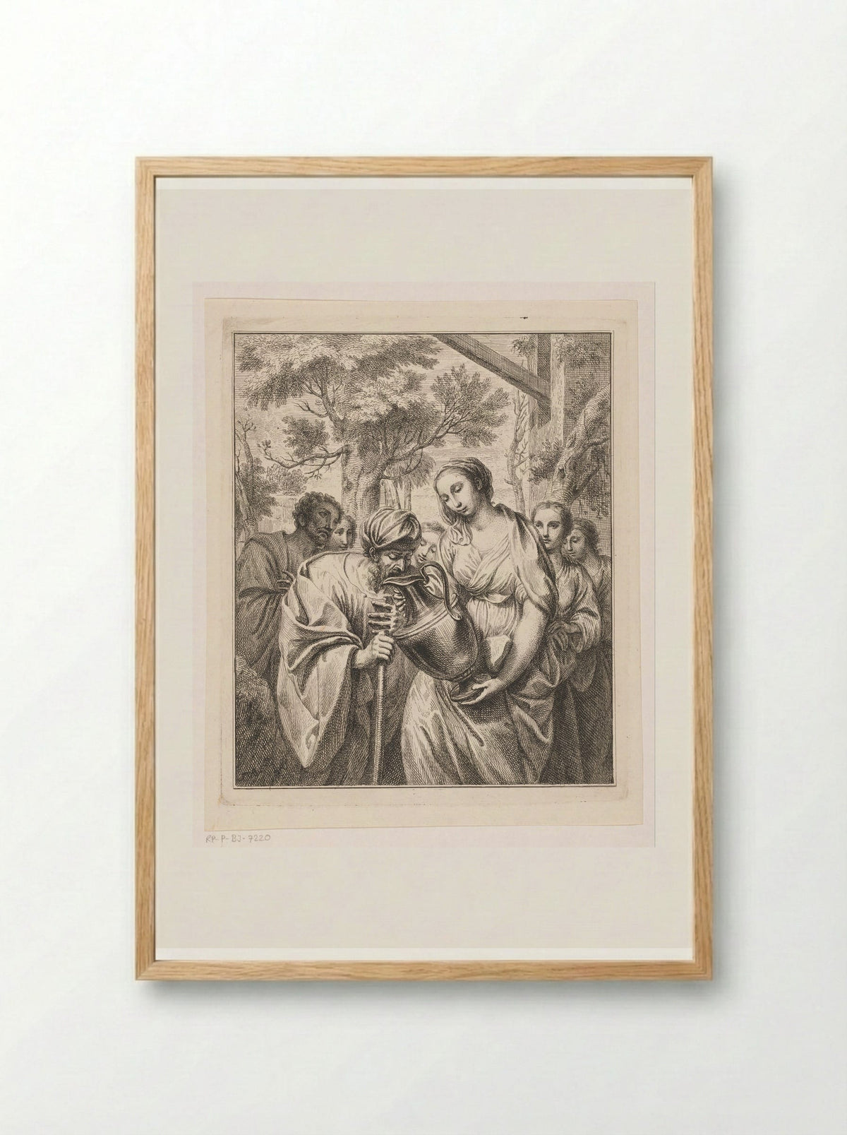 Rebekka en Eliëzer - Louis Fabritius Dubourg - Framed Print Wood