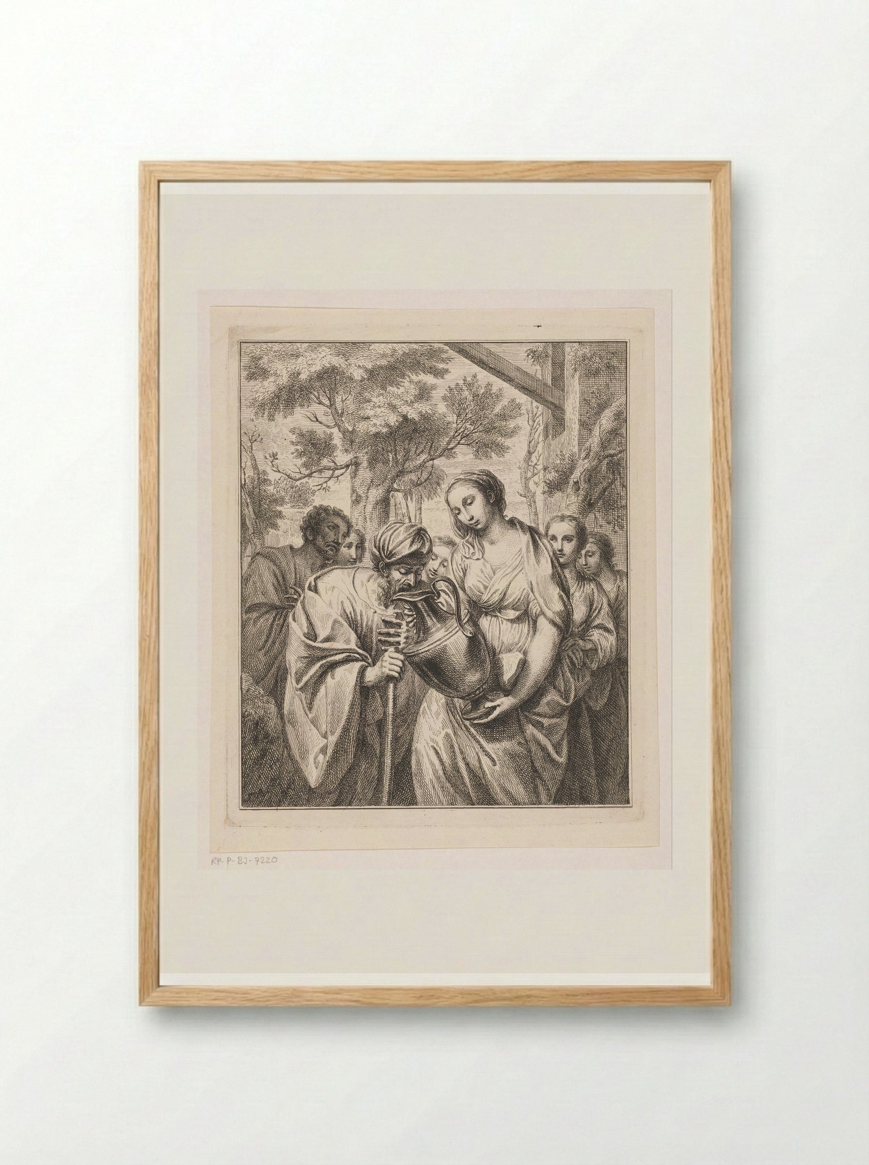 Rebekka en Eliëzer - Louis Fabritius Dubourg - Framed Print Wood