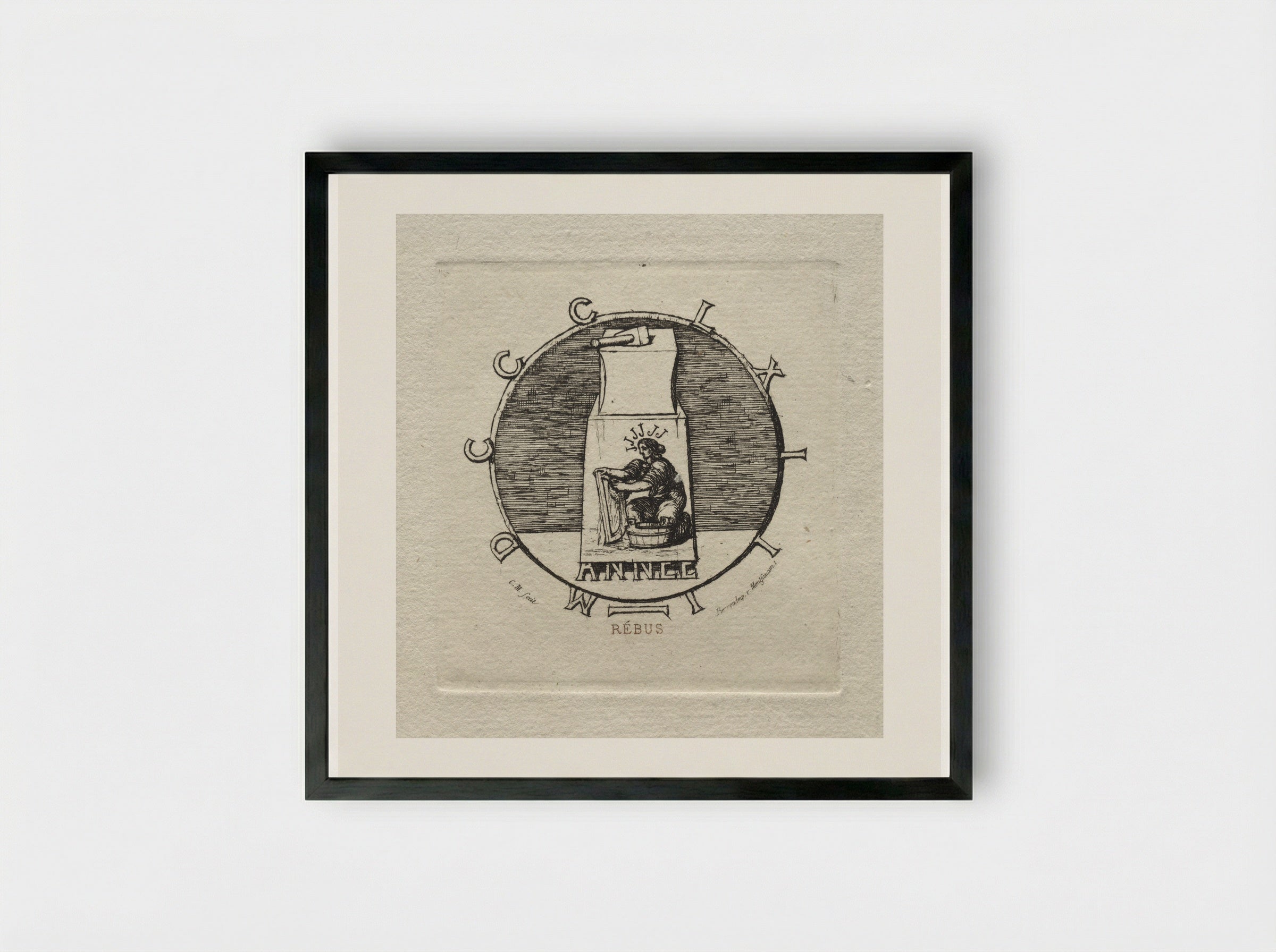 Rebus - Charles Meryon - Framed Print Black