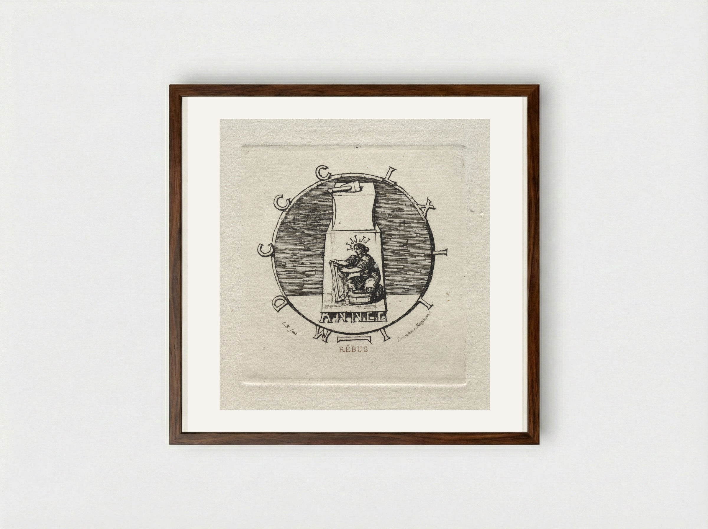 Rebus - Charles Meryon - Framed Print Dark Wood