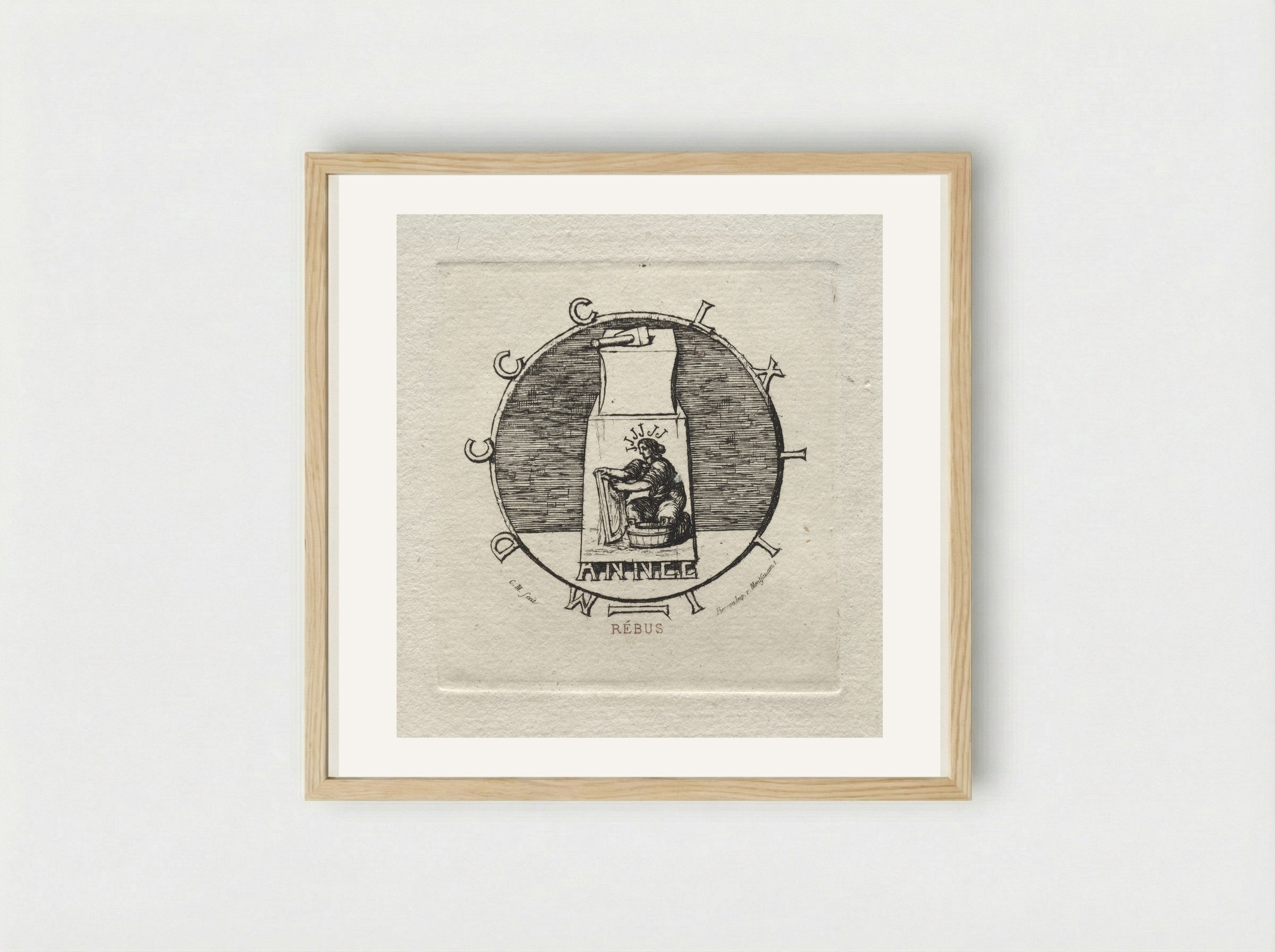 Rebus - Charles Meryon - Framed Print Wood