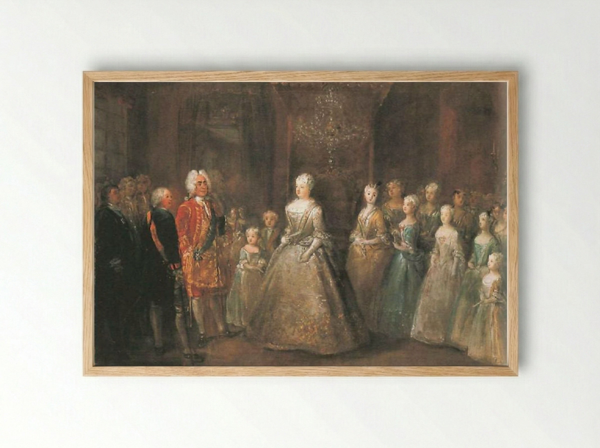 Reception of August the Strong in the Berlin City Palaces - Antoine Pesne - Framed Print Wood