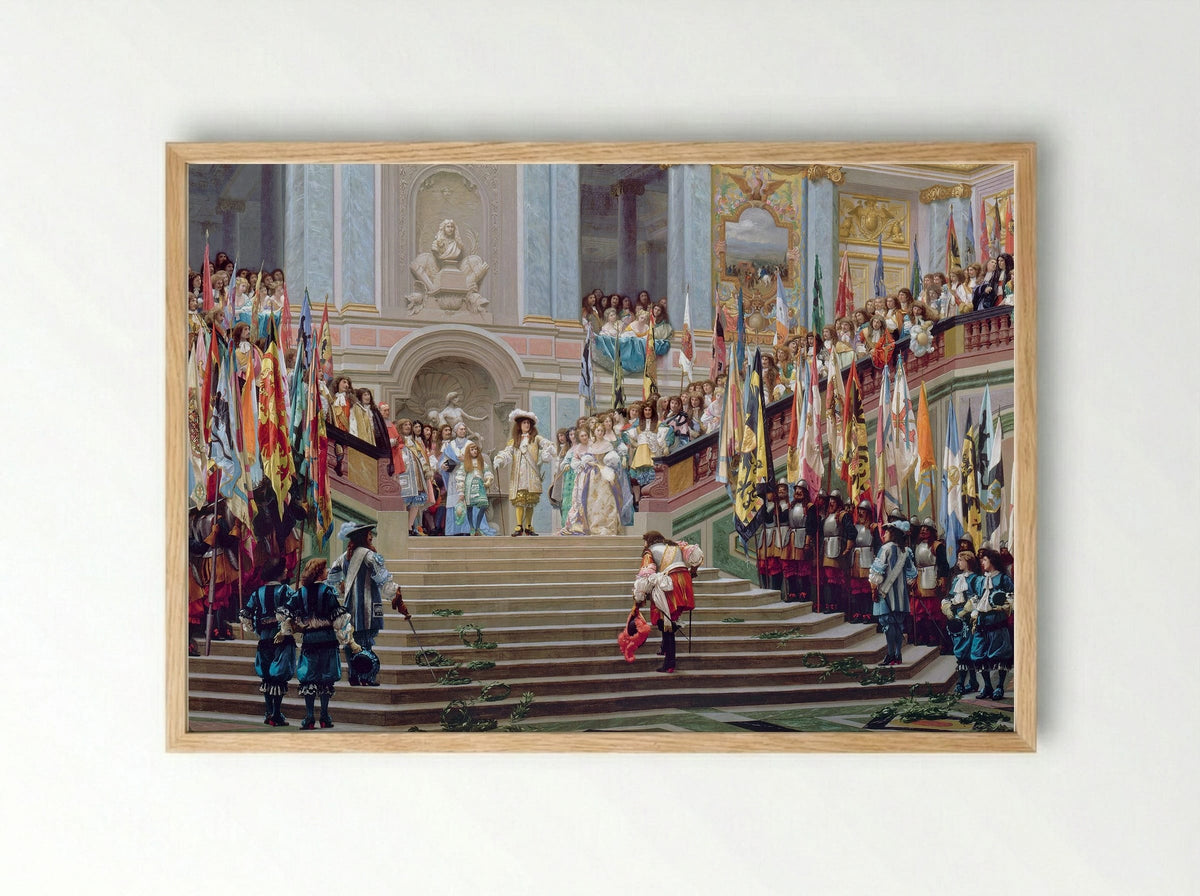 Reception of Le Grand Condé at Versailles - Jean-Léon Gérôme - Framed Print Wood