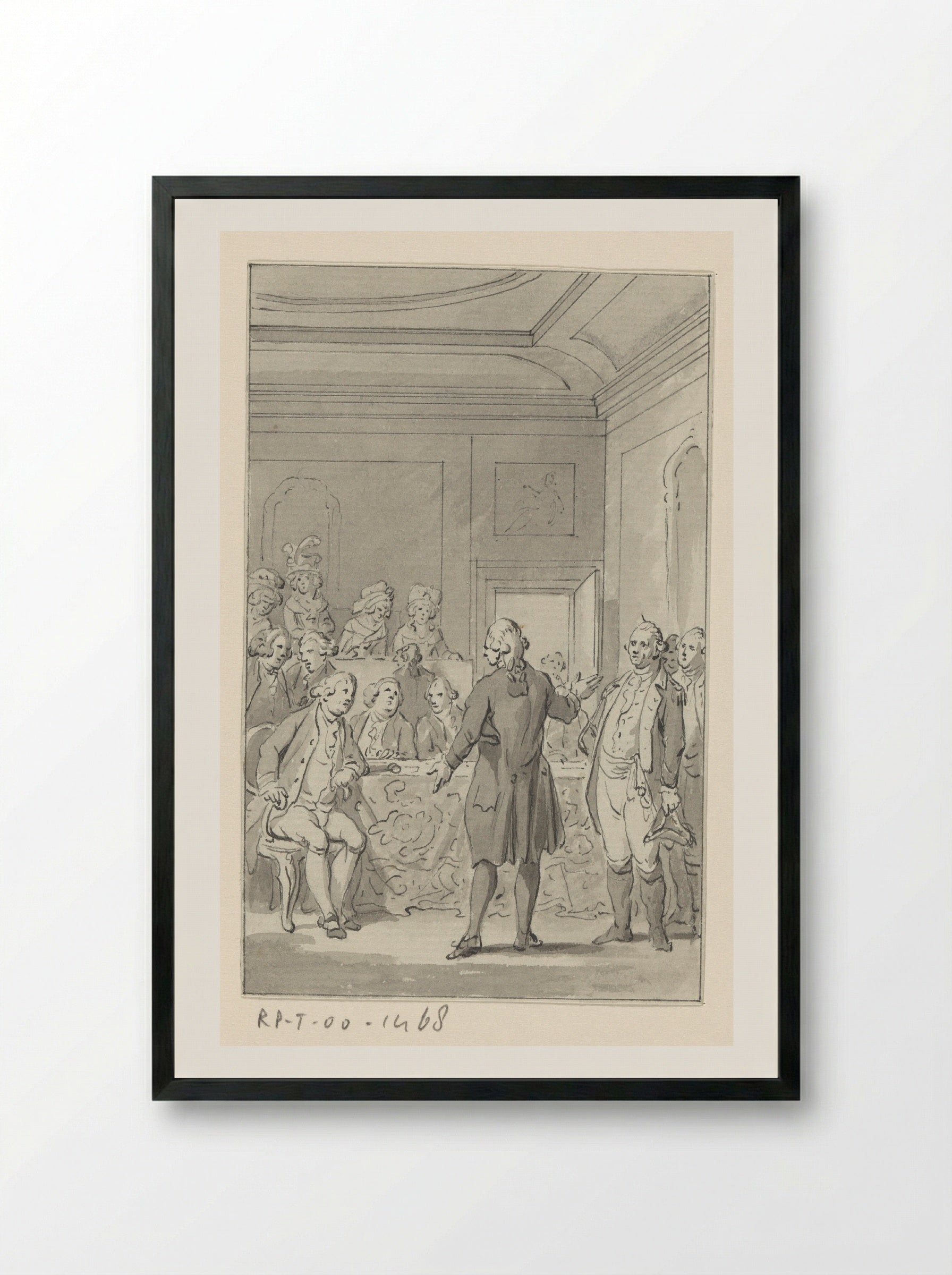 Reception of the First Dutch Envoy in the American Senate, 1783 - Jacobus Buys - Framed Print Black