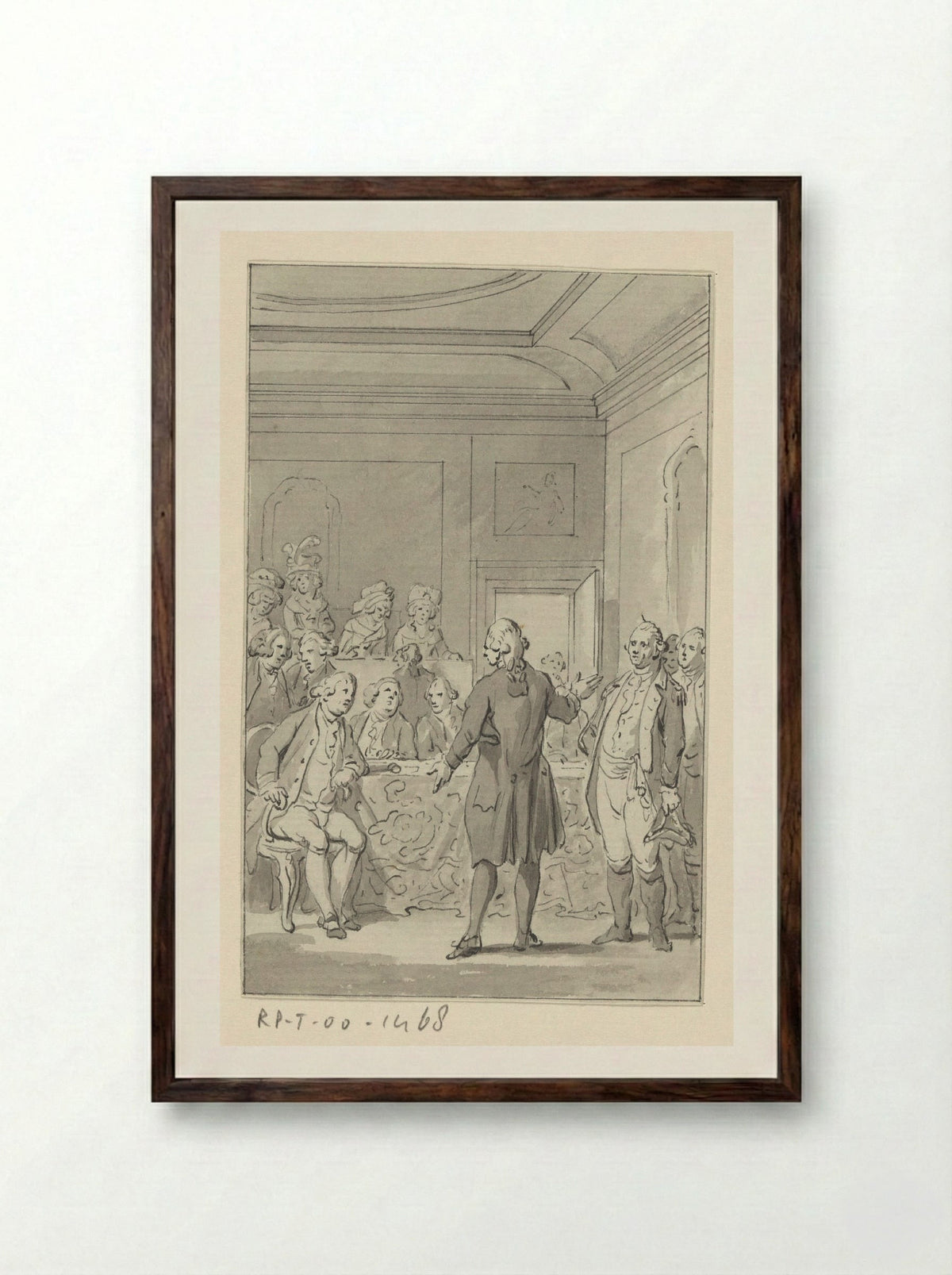Reception of the First Dutch Envoy in the American Senate, 1783 - Jacobus Buys - Framed Print Dark Wood