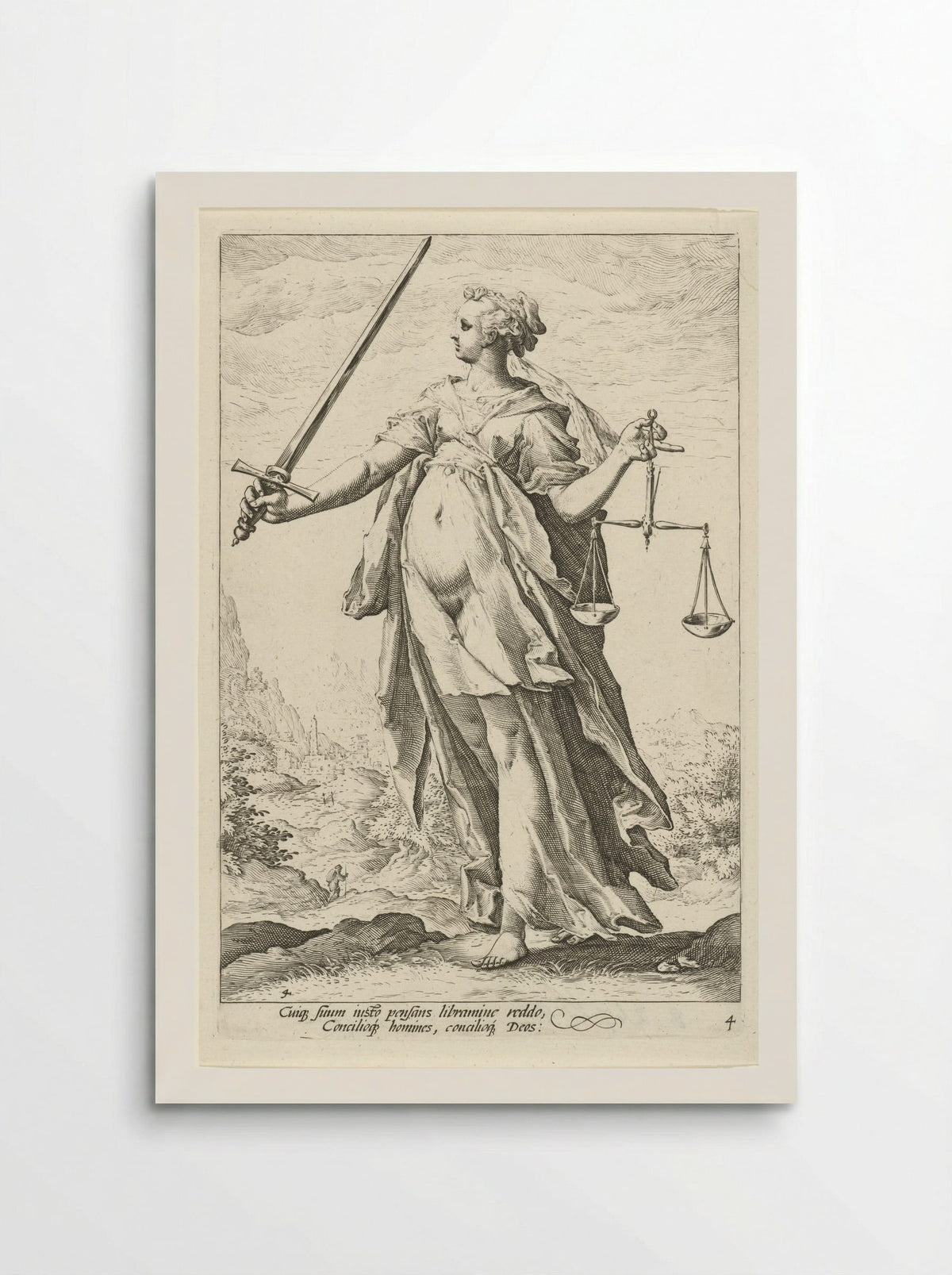 Rechtvaardigheid (Justitia) - Claes Jansz. Visscher (II) - Poster