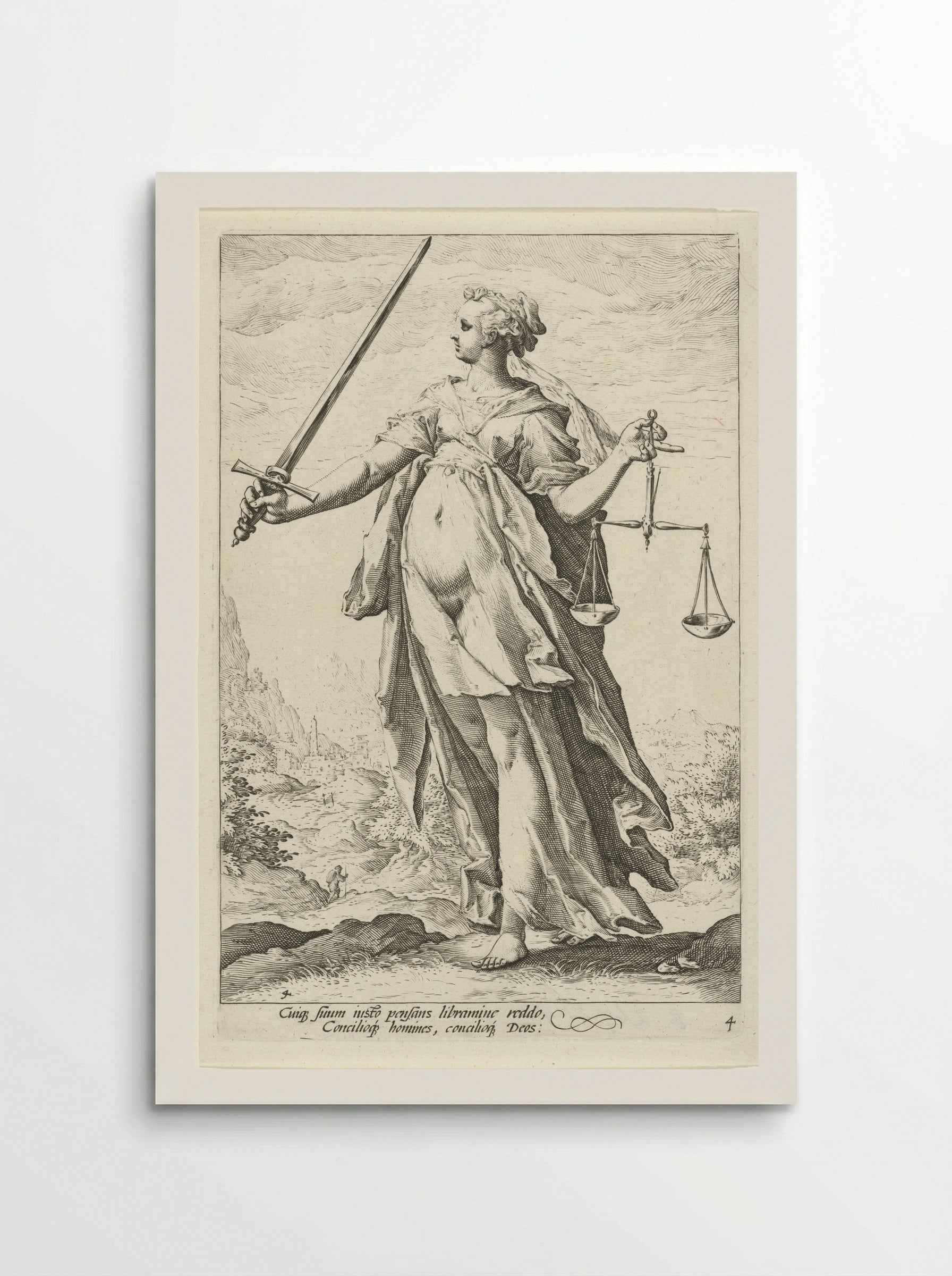 Rechtvaardigheid (Justitia) - Claes Jansz. Visscher (II) - Poster
