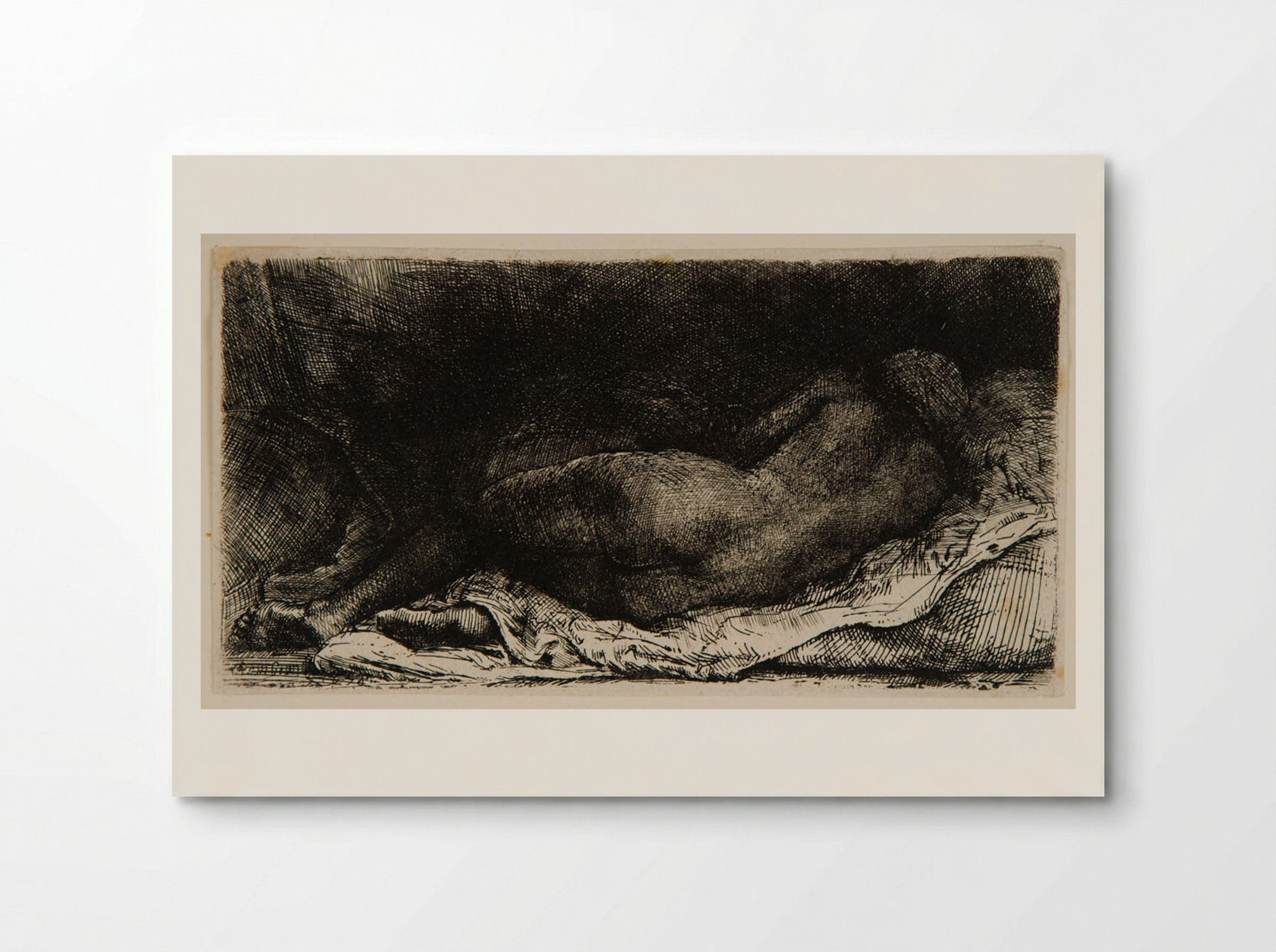 Reclining Female Nude - Rembrandt Harmensz. van Rijn - Poster