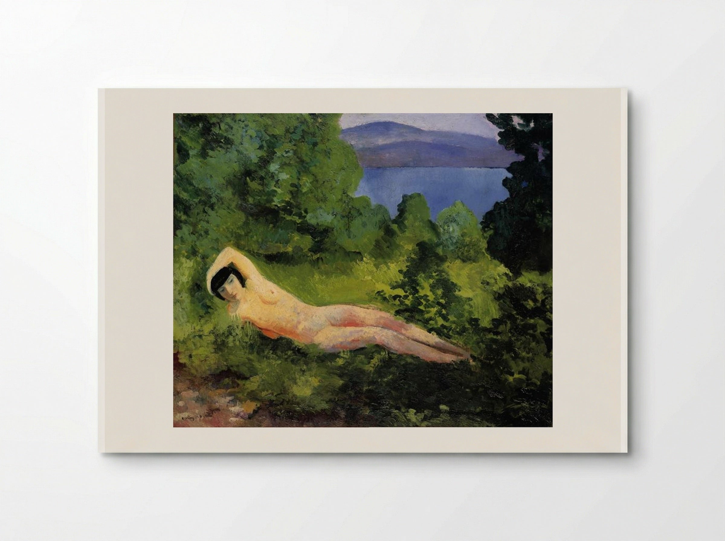 Reclining Nude in the Leaves - Moïse Kisling - Poster