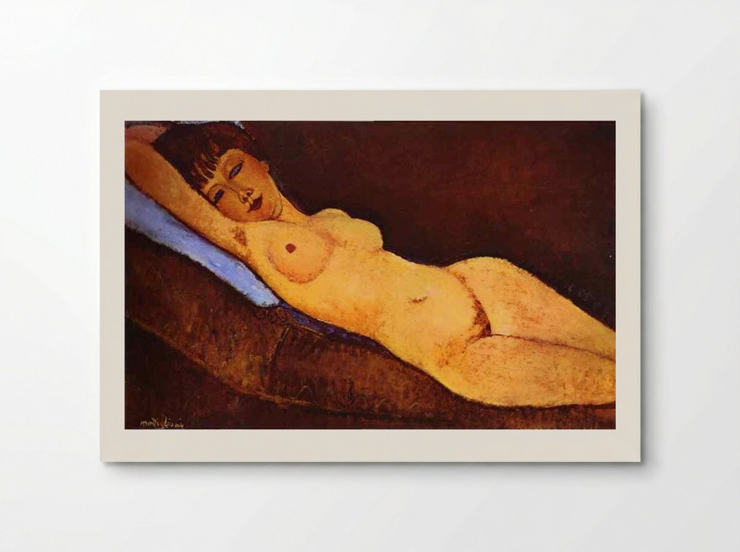 Reclining Nude with Blue Cushion - Amedeo Modigliani - Poster