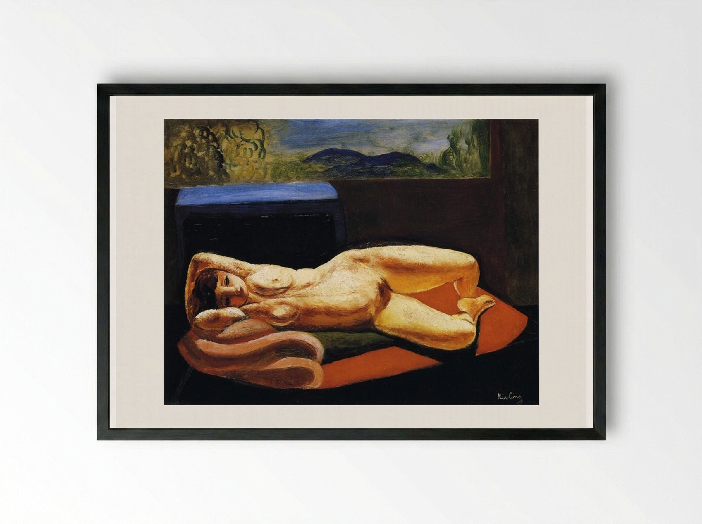 Reclining Nude - Moïse Kisling - Framed Print Black