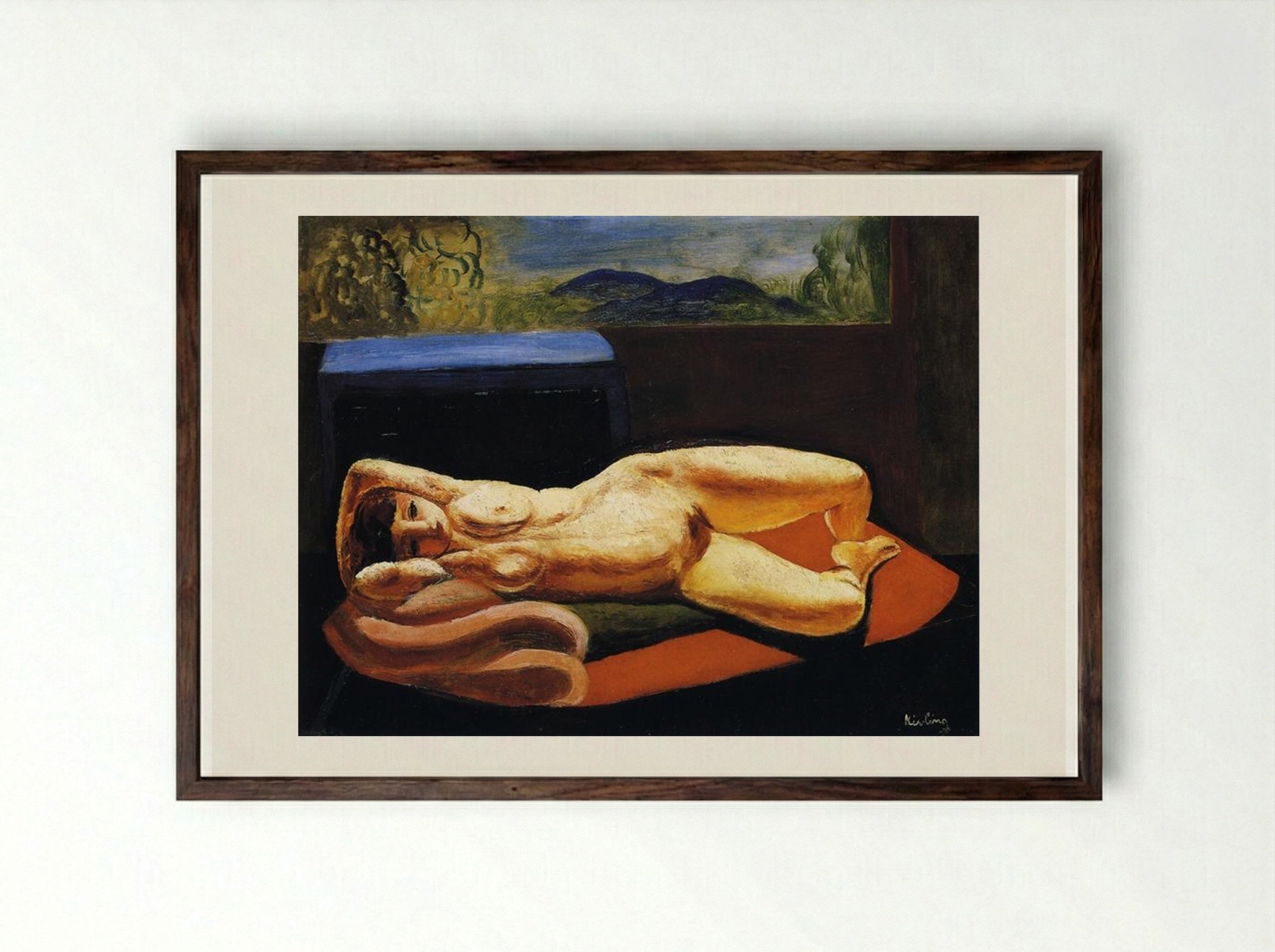 Reclining Nude - Moïse Kisling - Framed Print Dark Wood