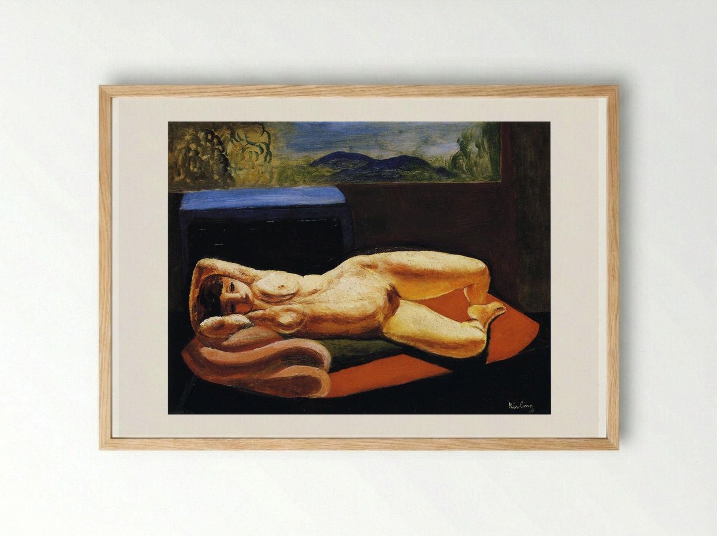 Reclining Nude - Moïse Kisling - Framed Print Wood