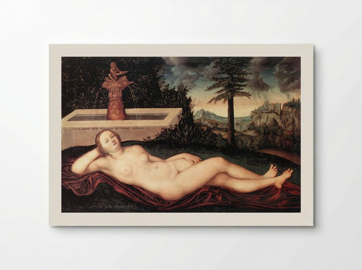 Reclining River Nymph at the Fountain - Lucas Cranach the Elder - Poster