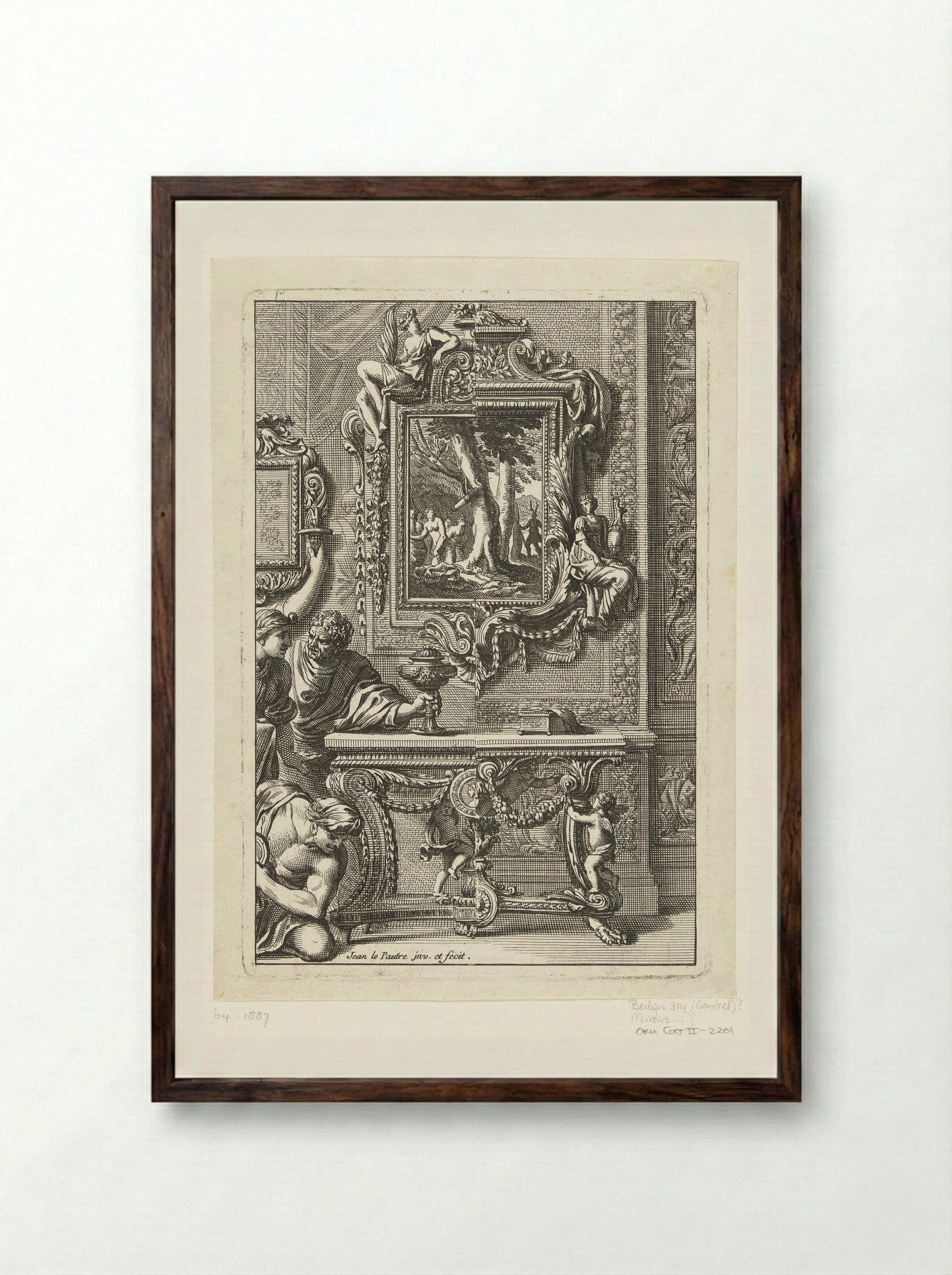 Rectangular Mirror with Diana and Actaeon - Jean Lepautre - Framed Print Dark Wood
