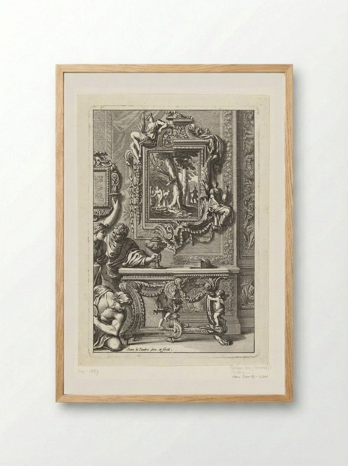 Rectangular Mirror with Diana and Actaeon - Jean Lepautre - Framed Print Wood