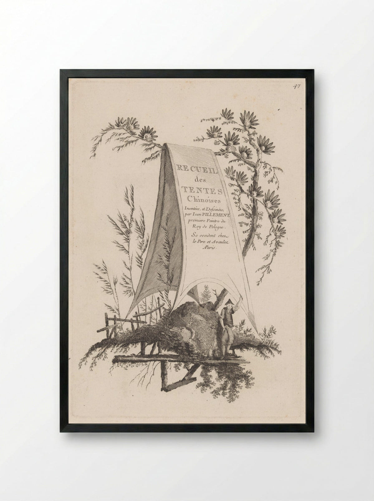 Recueil des Tentes Chinoises - Jeanne Deny - Framed Print Black
