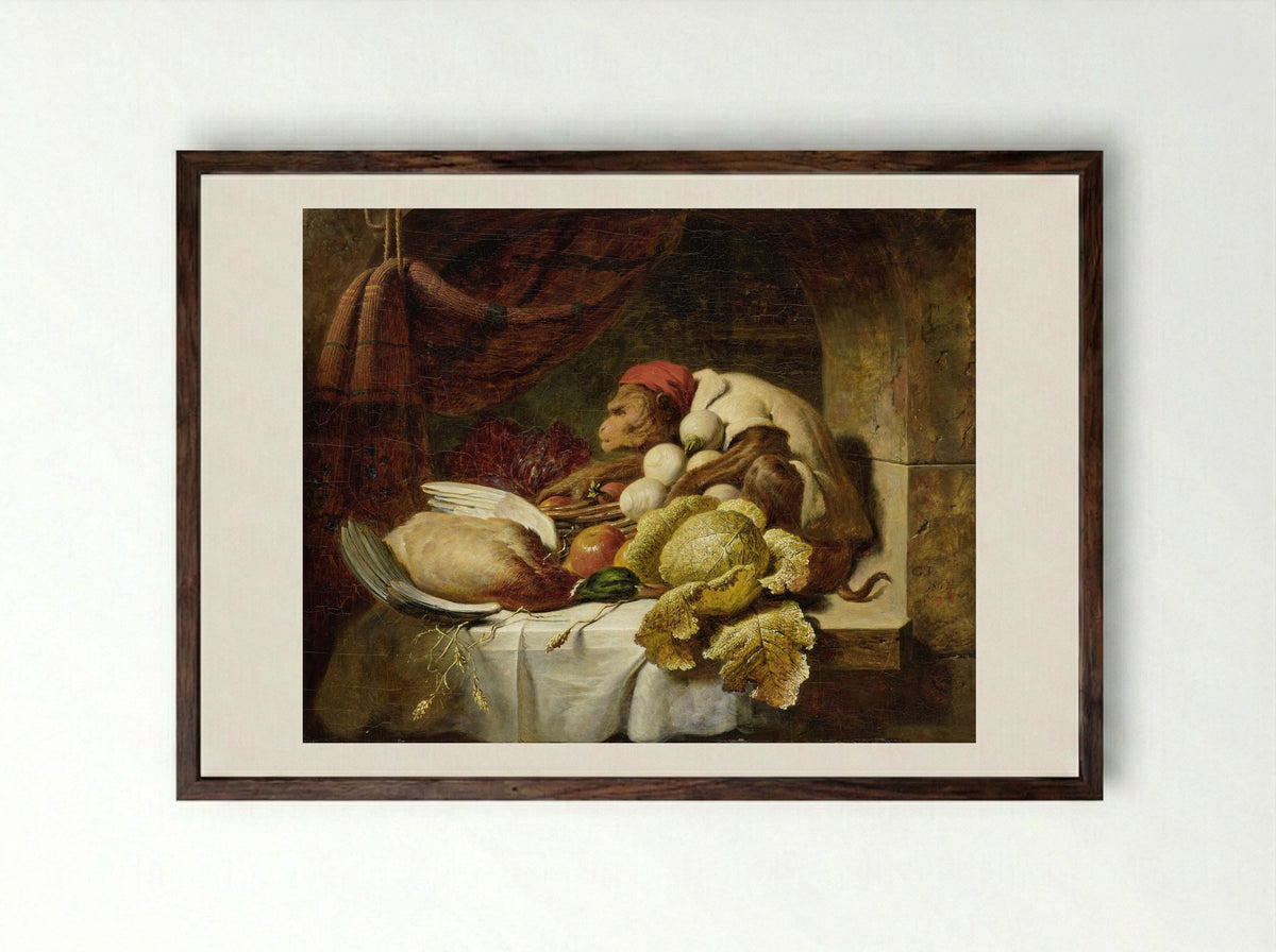 Red Cap - George Lance - Framed Print Dark Wood