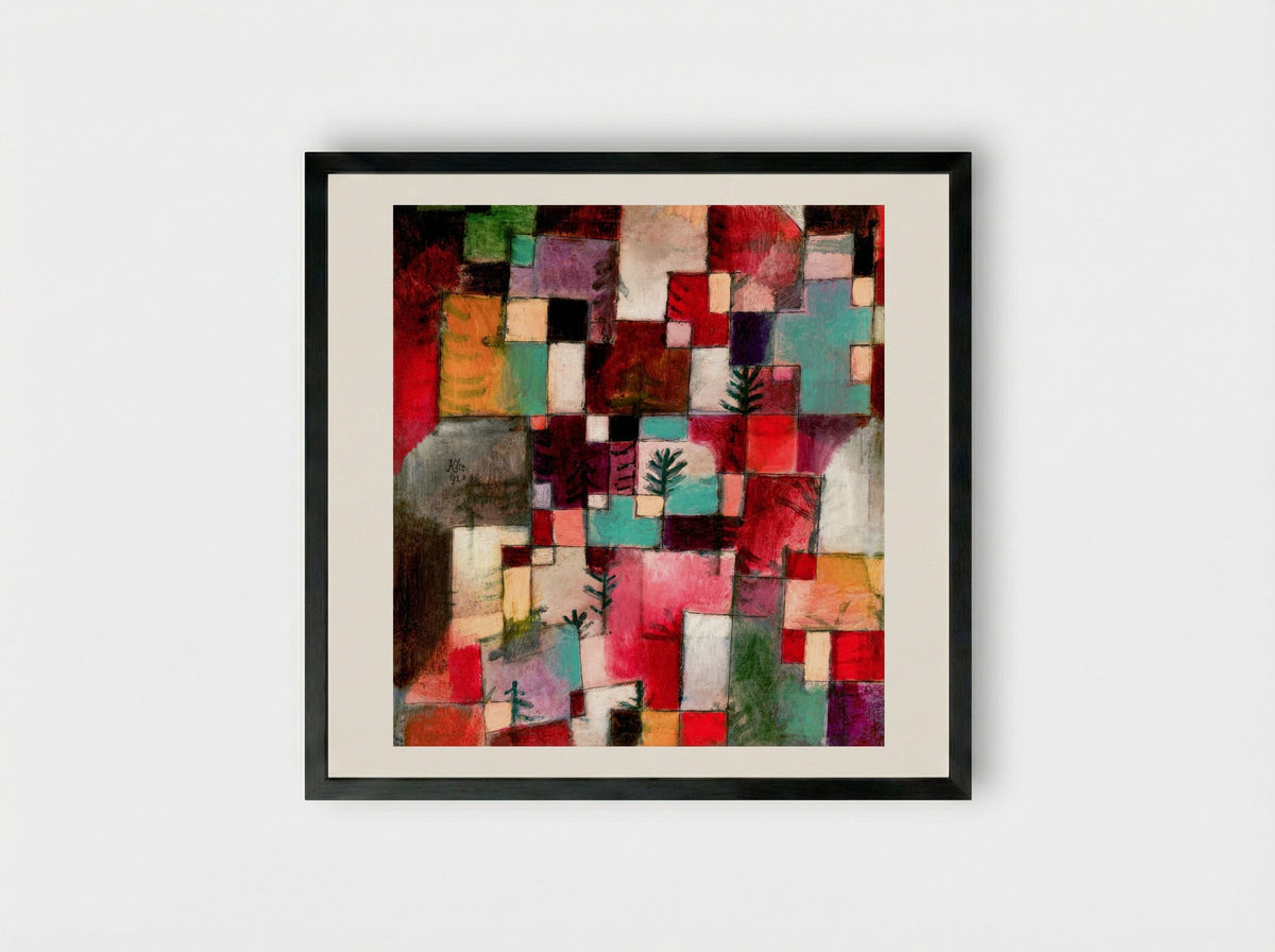 Red, Green and Violet-Yellow Rhythms - Paul Klee - Framed Print Black