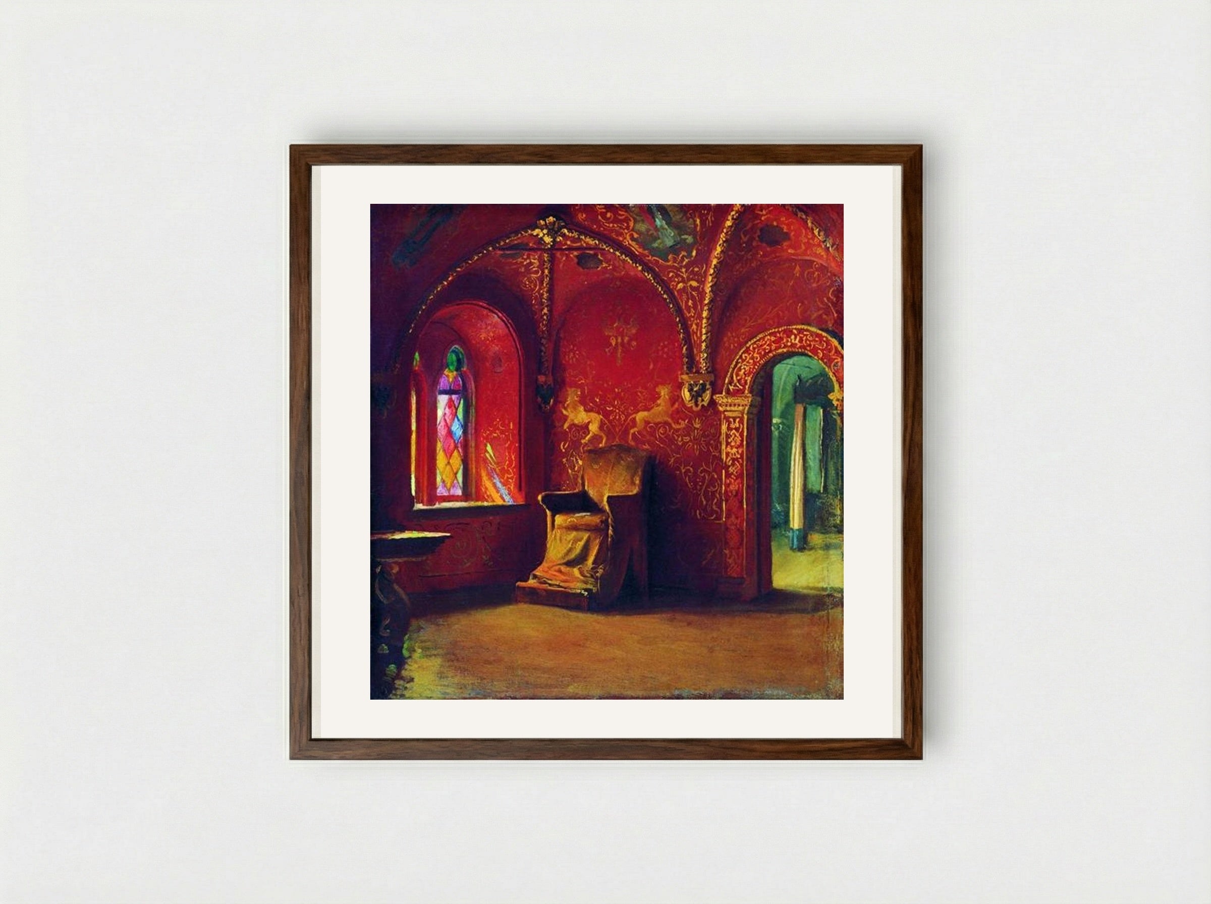 Red House - Andrei Ryabushkin - Framed Print Dark Wood