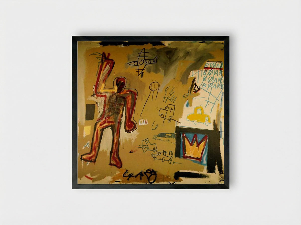 Red Man - Jean-Michel Basquiat - Framed Print Black