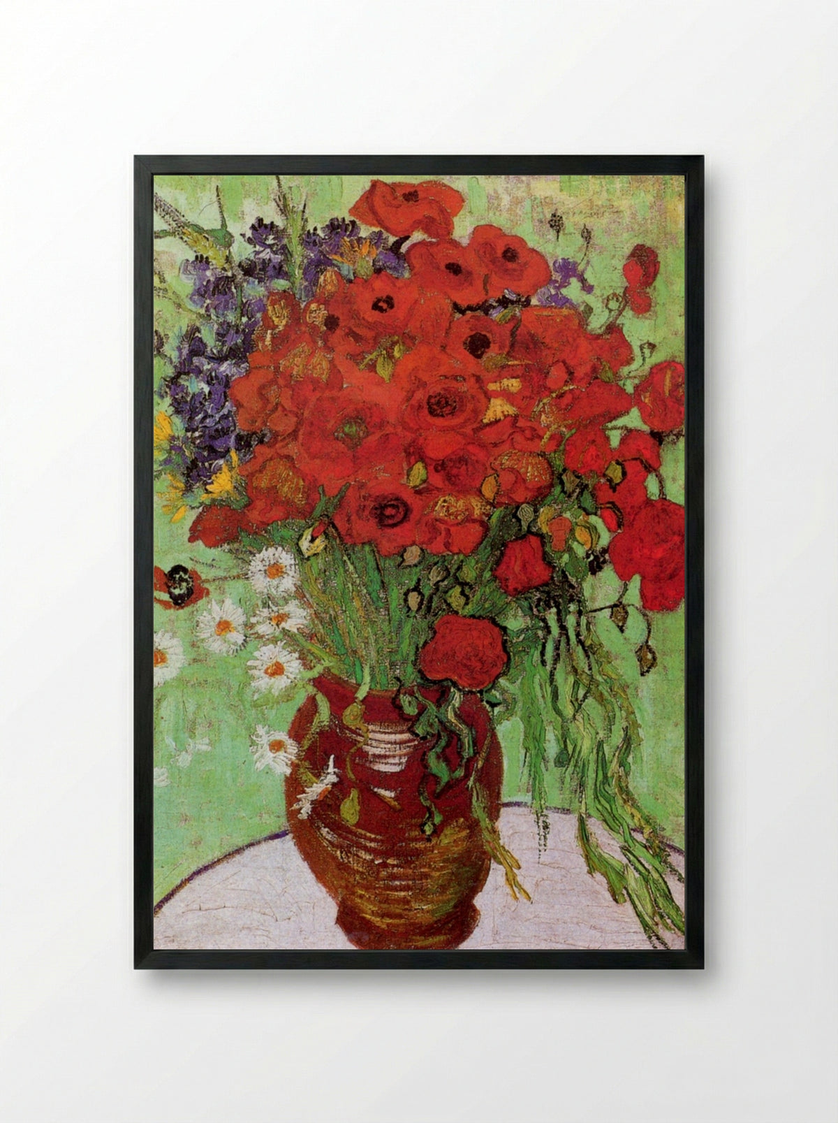 Red Poppies and Daisies - Vincent van Gogh - Framed Print Black