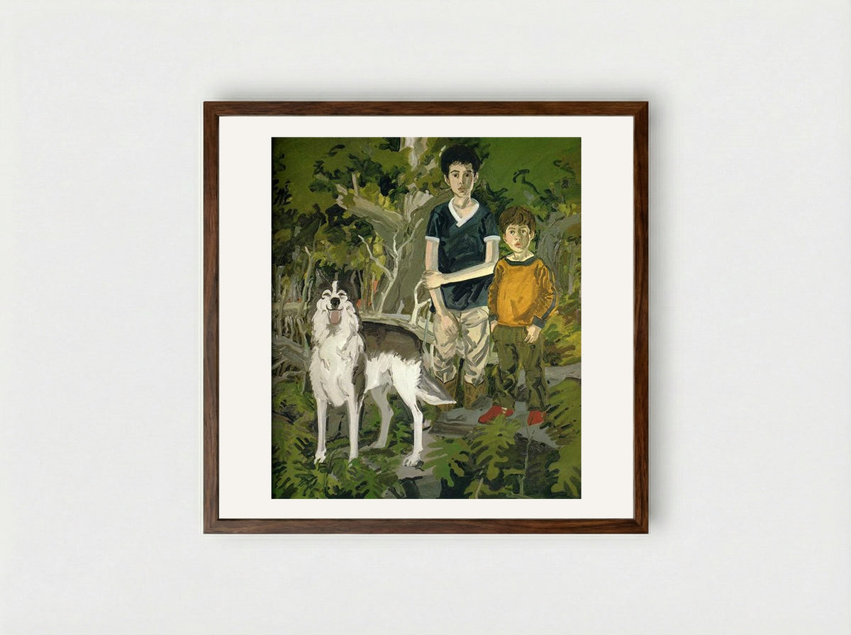 Red Slips - Neil Welliver - Framed Print Dark Wood