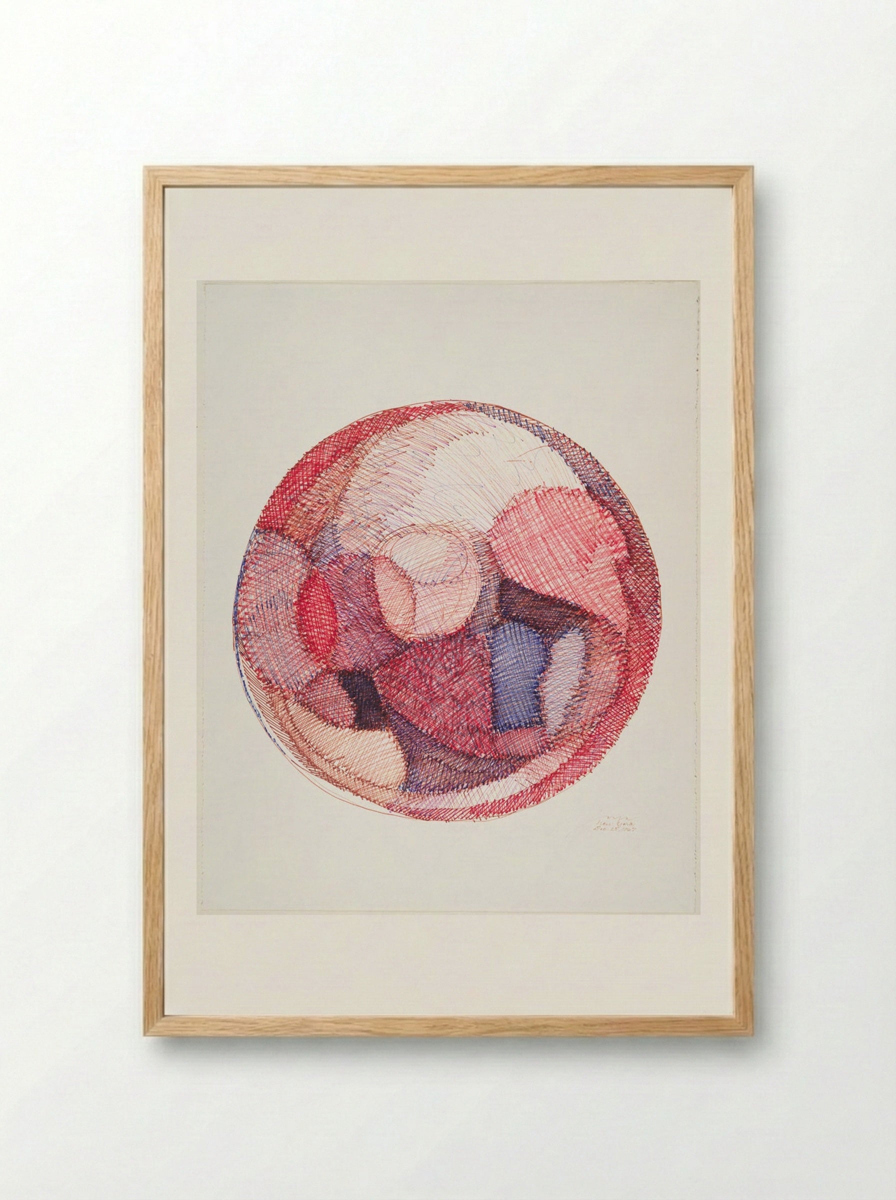 Red Sphere - José Tanig Joya - Framed Print Wood