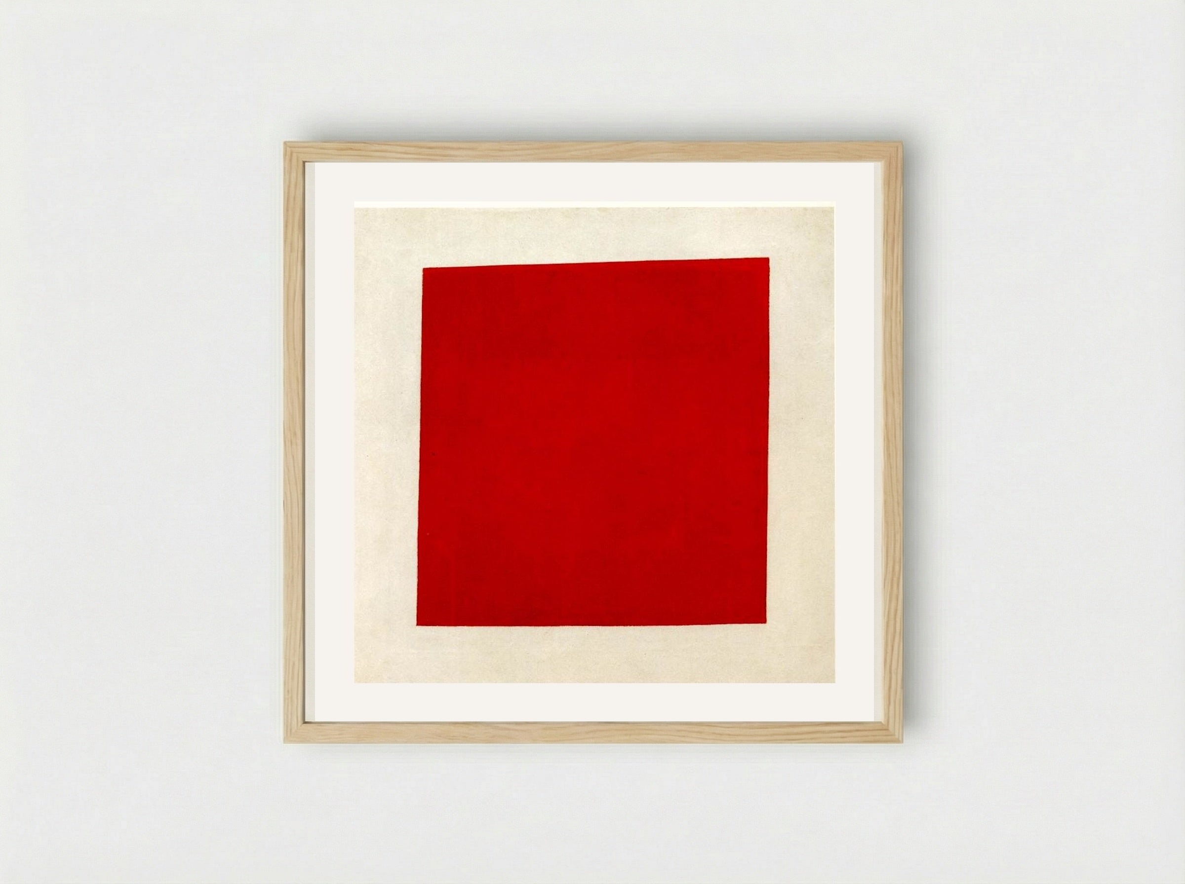 Red Square: Painterly Realism of a Peasant Woman in Two Dimensions - Kazimir Malevich - Framed Print Wood