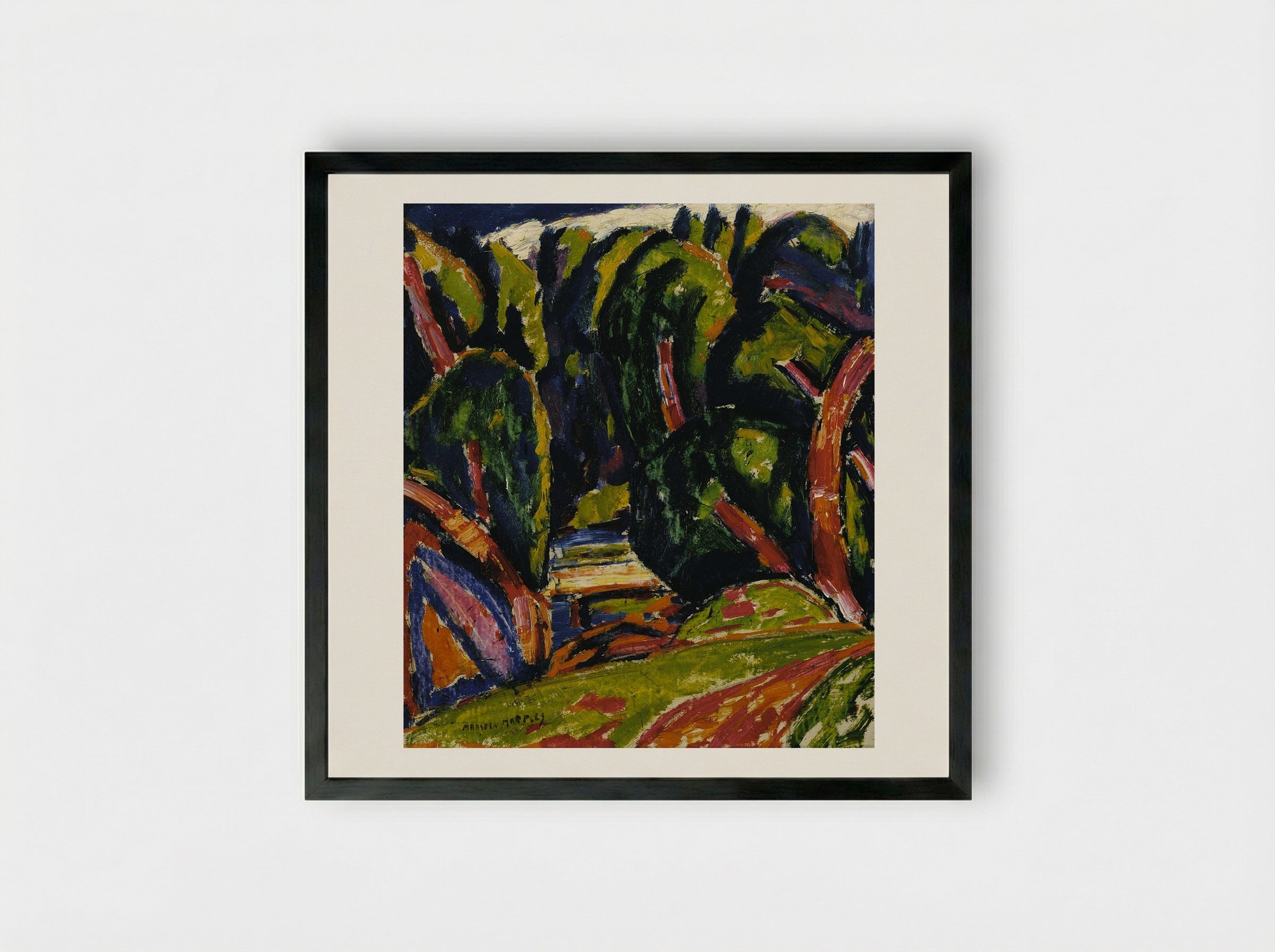 Red Tree - Marsden Hartley - Framed Print Black