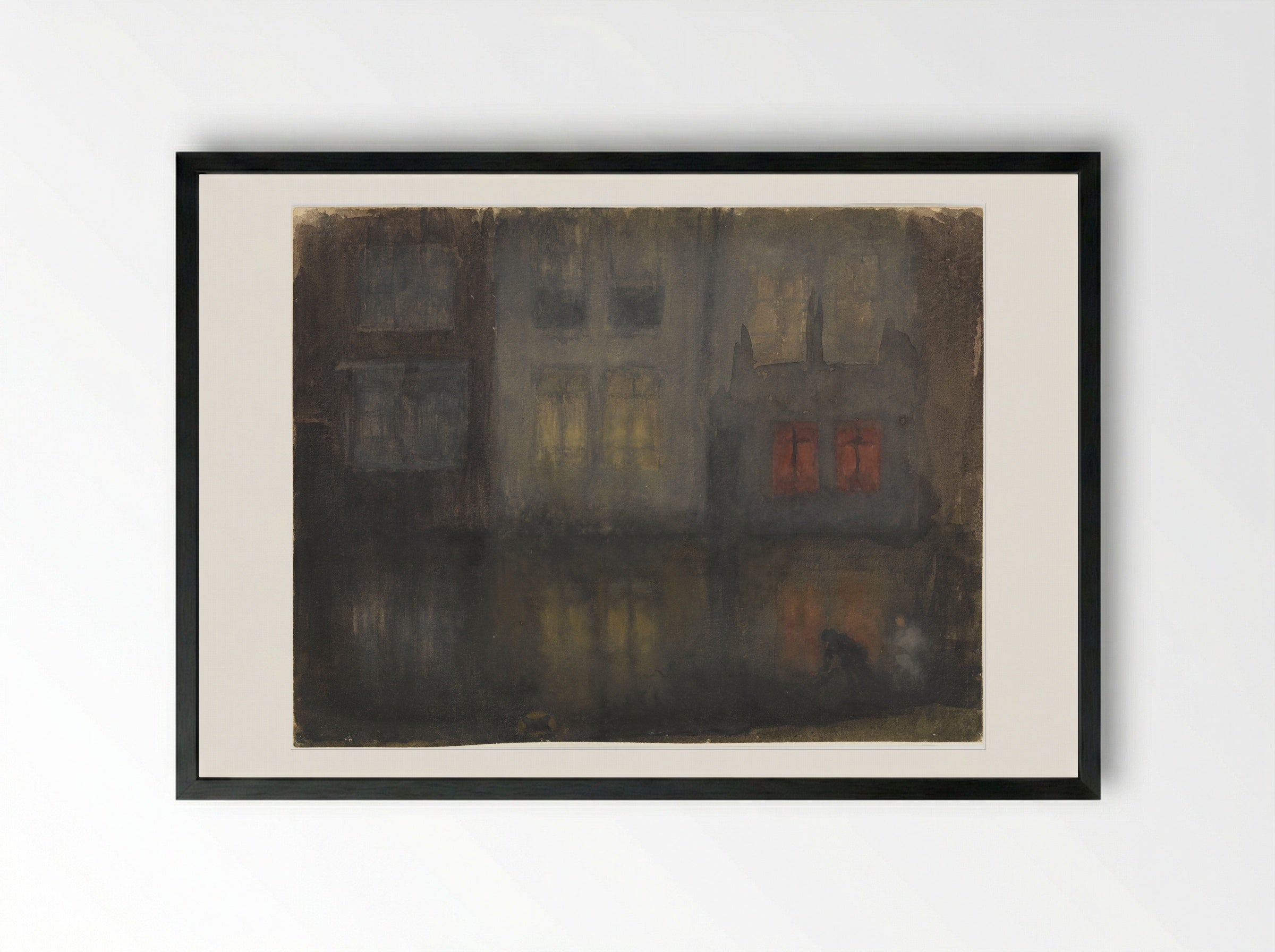 Red and Black (Nocturne) - James Abbott McNeill Whistler - Framed Print Black