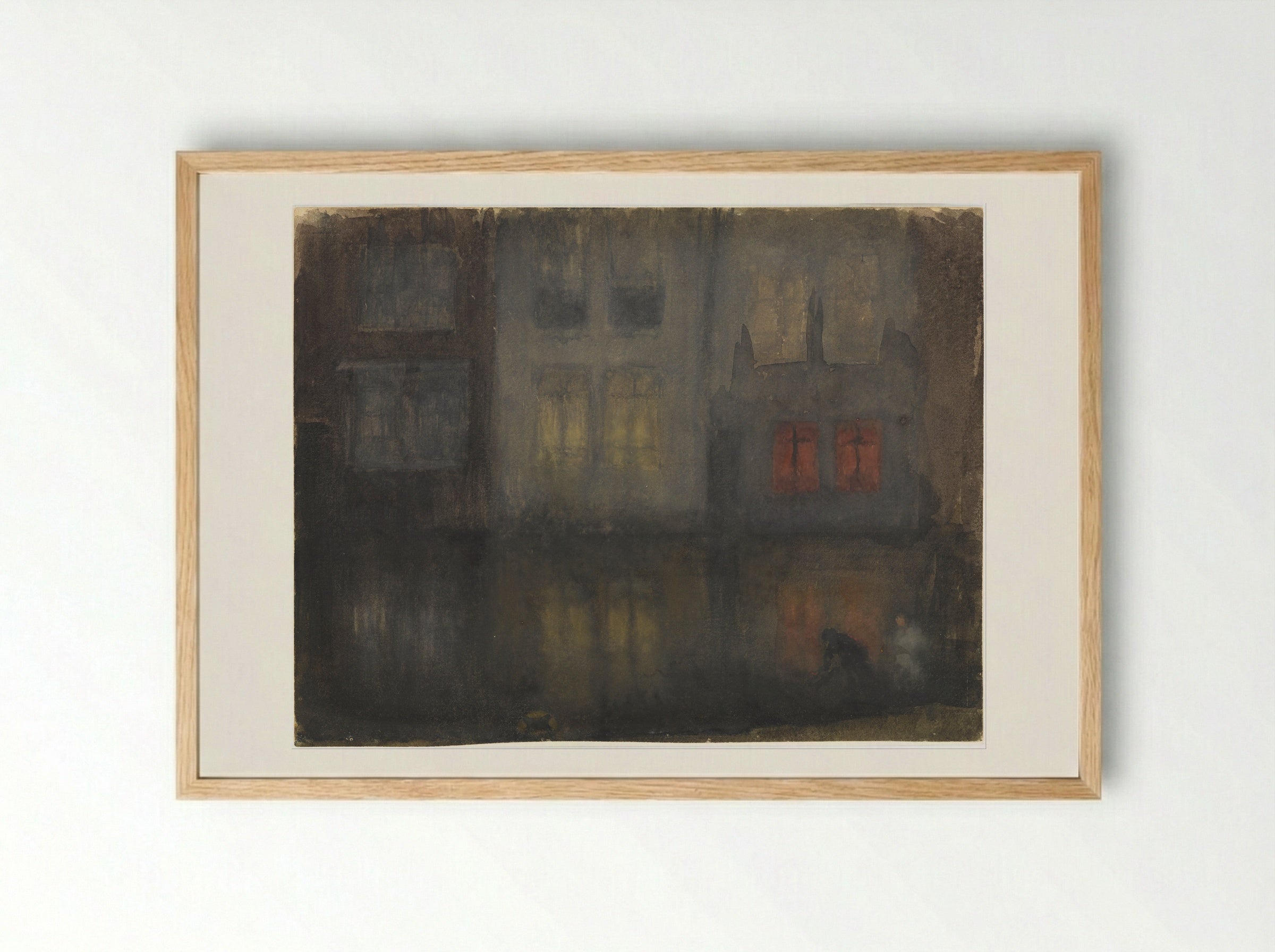 Red and Black (Nocturne) - James Abbott McNeill Whistler - Framed Print Wood