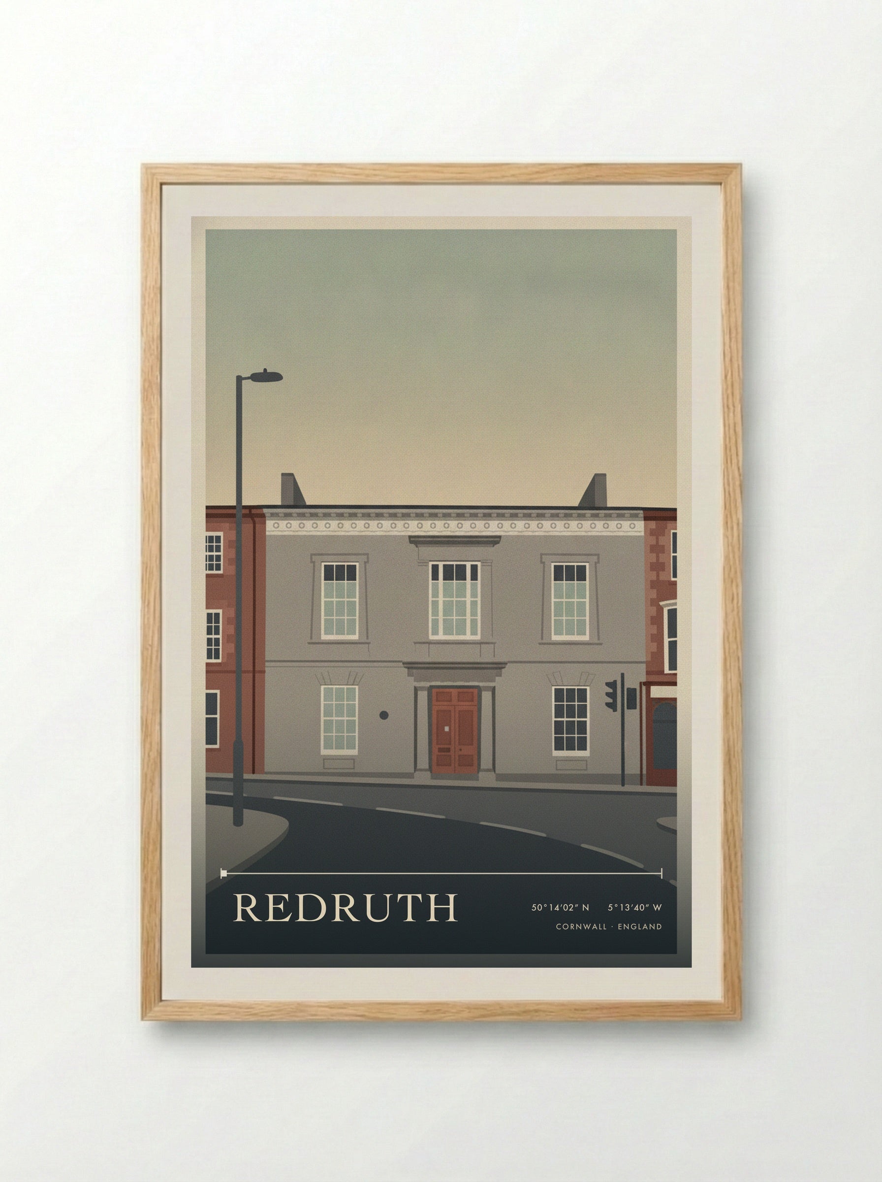 Redruth Cornwall England Travel Poster - Framed Print Wood