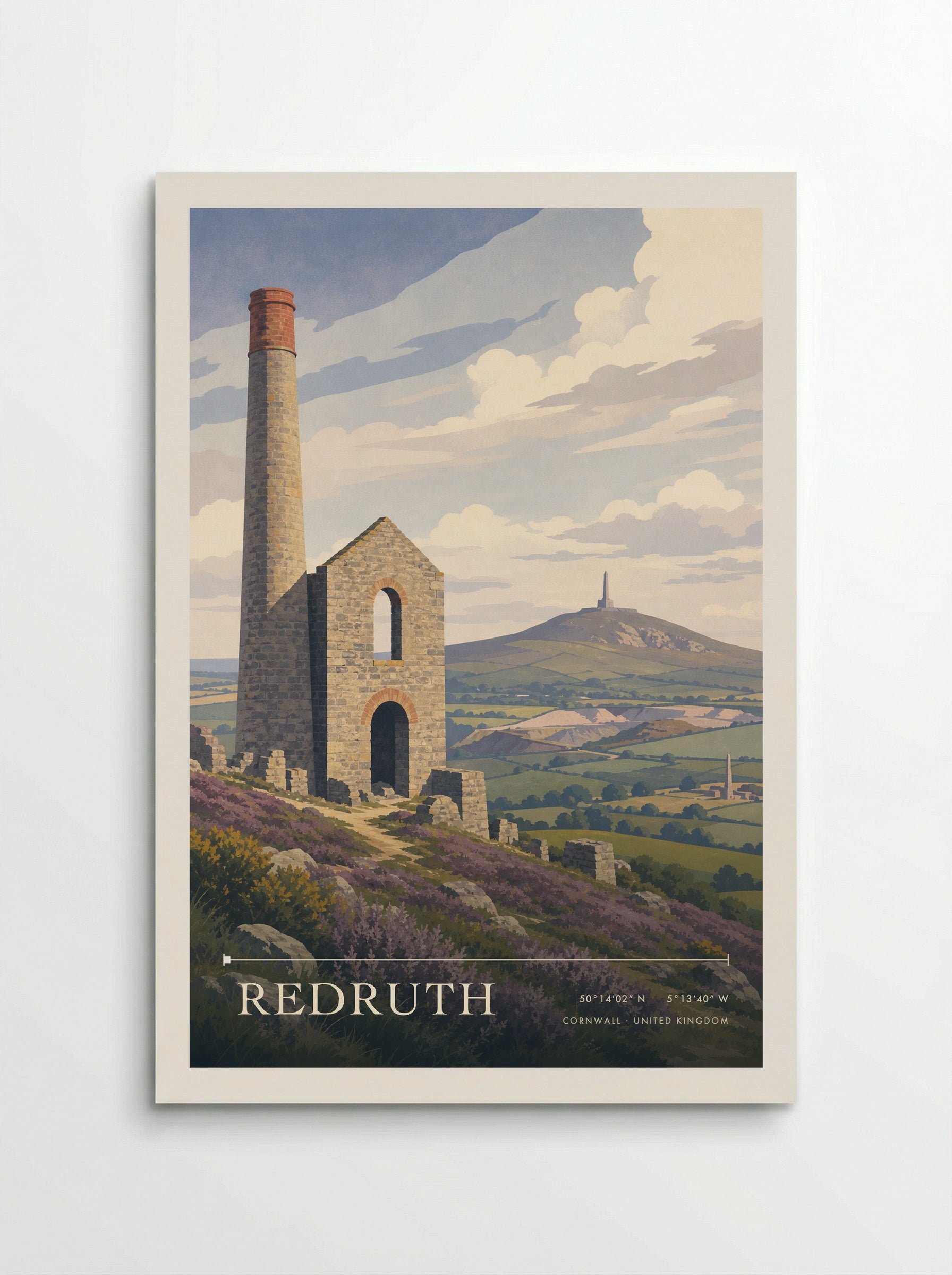 Redruth Cornwall England Travel Poster - Poster