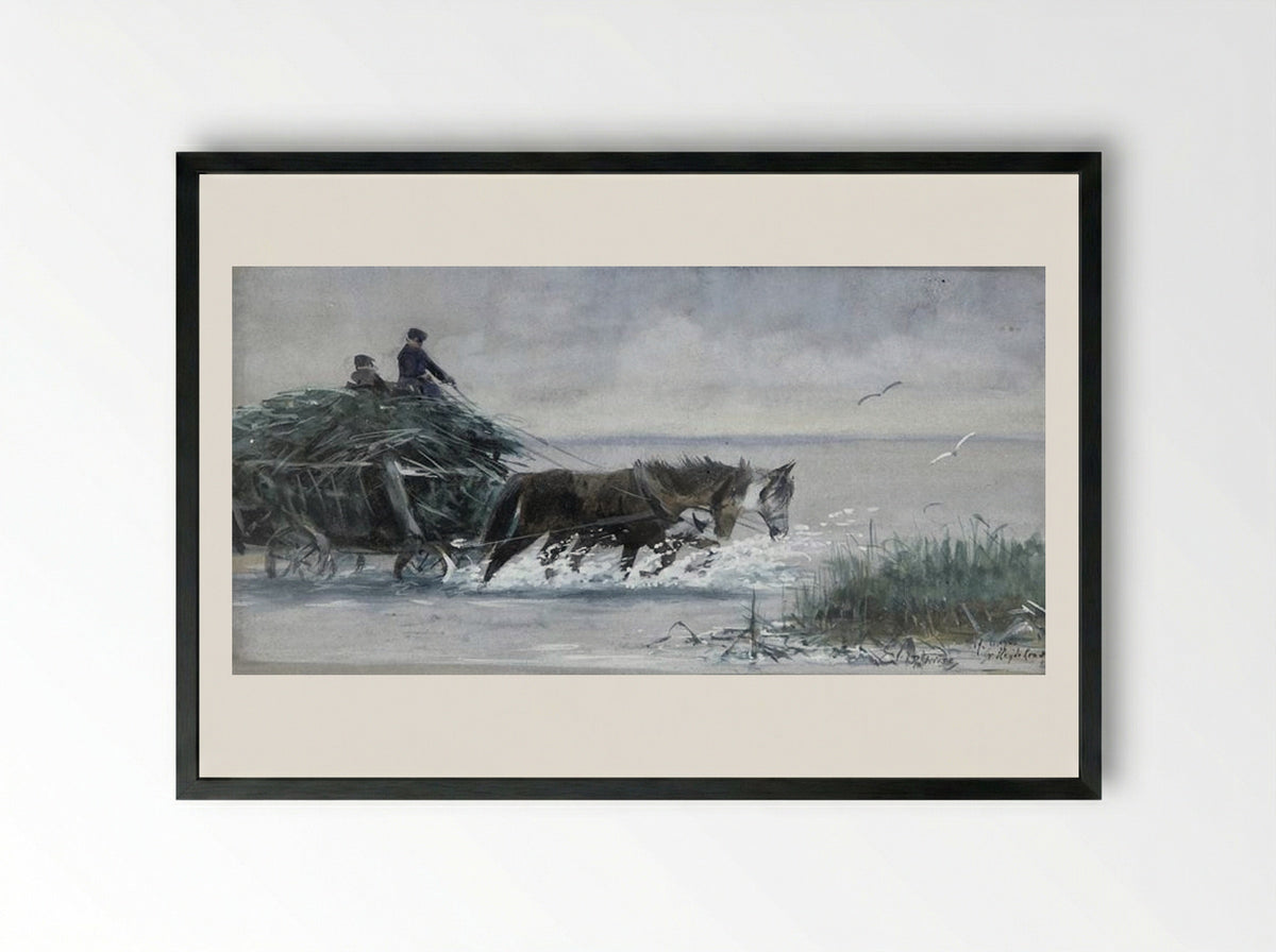 Reed Harvest - Richard Friese - Framed Print Black