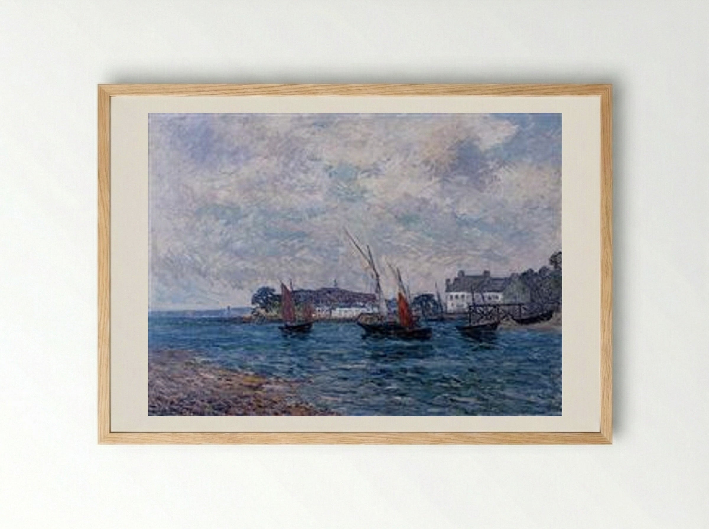 Reentering Port at Douarnenez (Finistere) - Maxime Maufra - Framed Print Wood