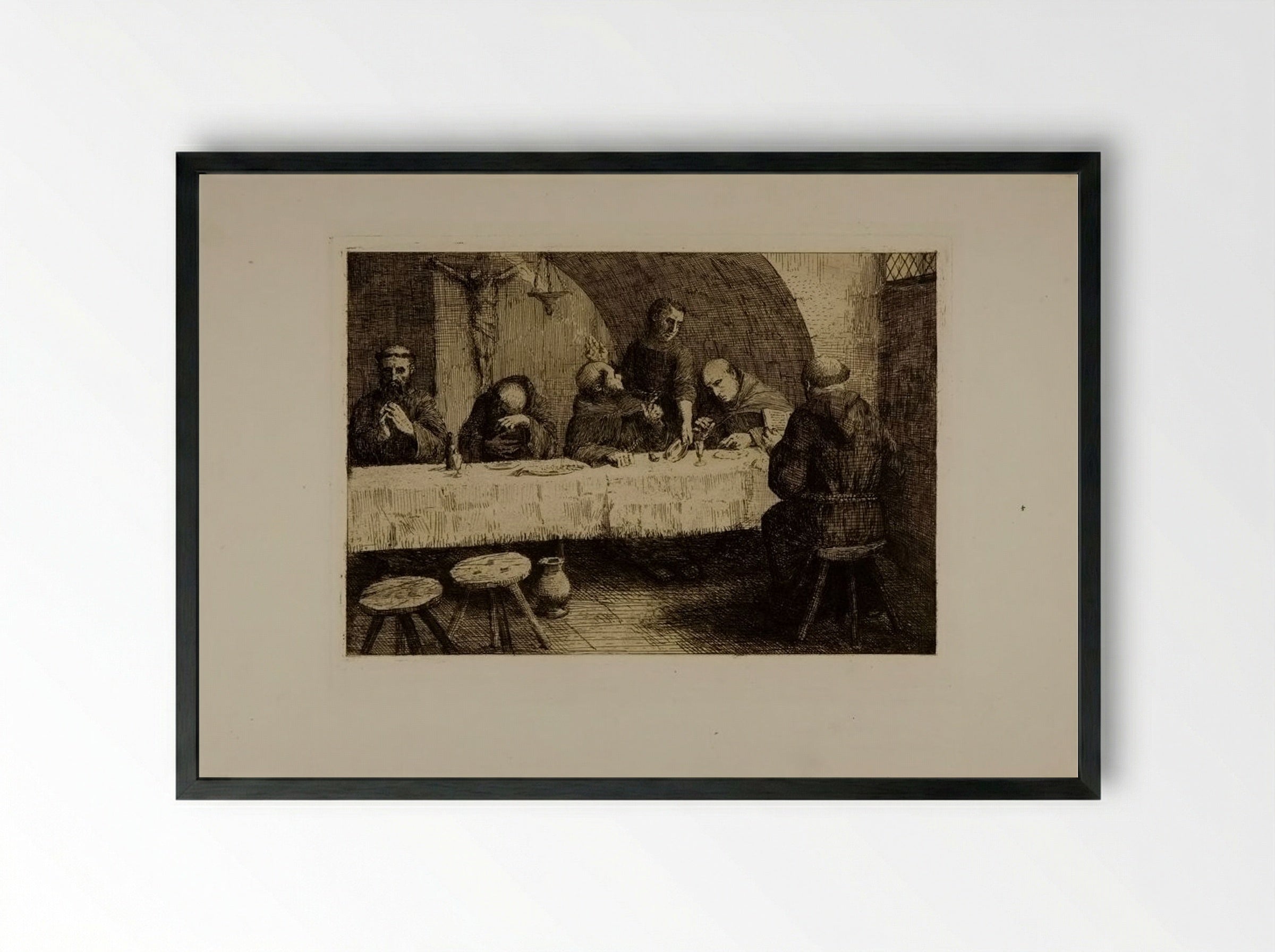 Refectory - Alphonse Legros - Framed Print Black