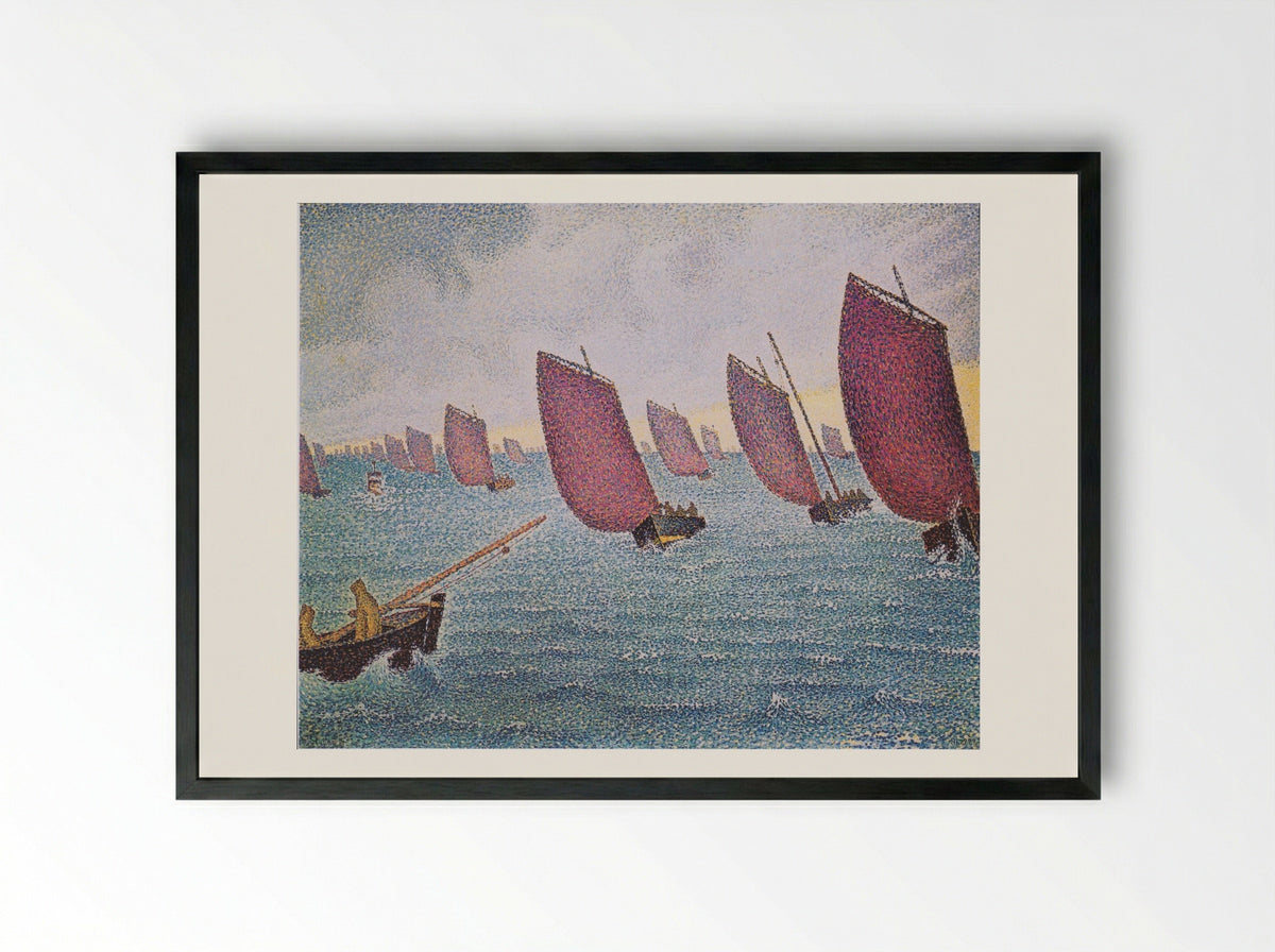 Regatta in Concarneau - Paul Signac - Framed Print Black