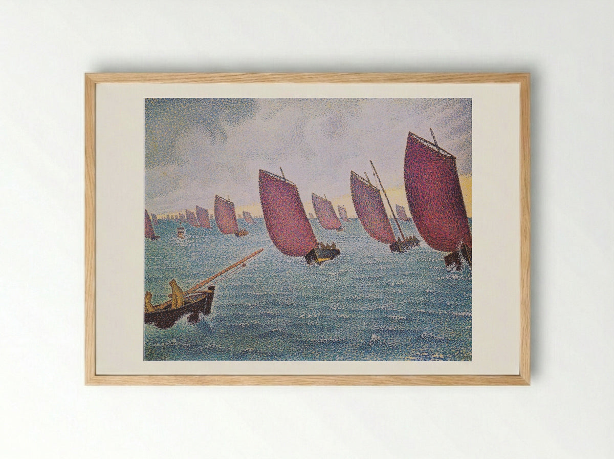 Regatta in Concarneau - Paul Signac - Framed Print Wood