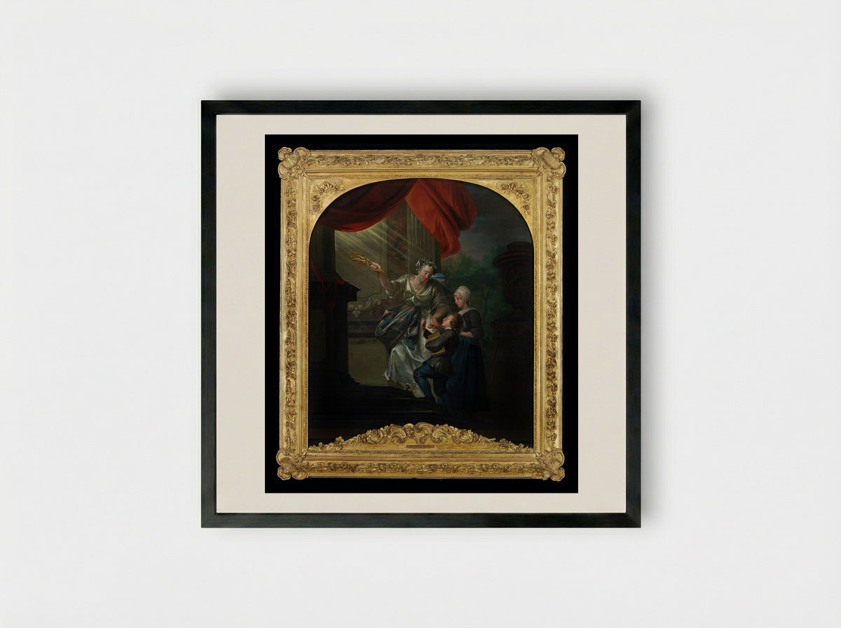 Reglement van het Broederschap van Sint Lucas uit Dordrecht - Aert Schouman - Framed Print Black