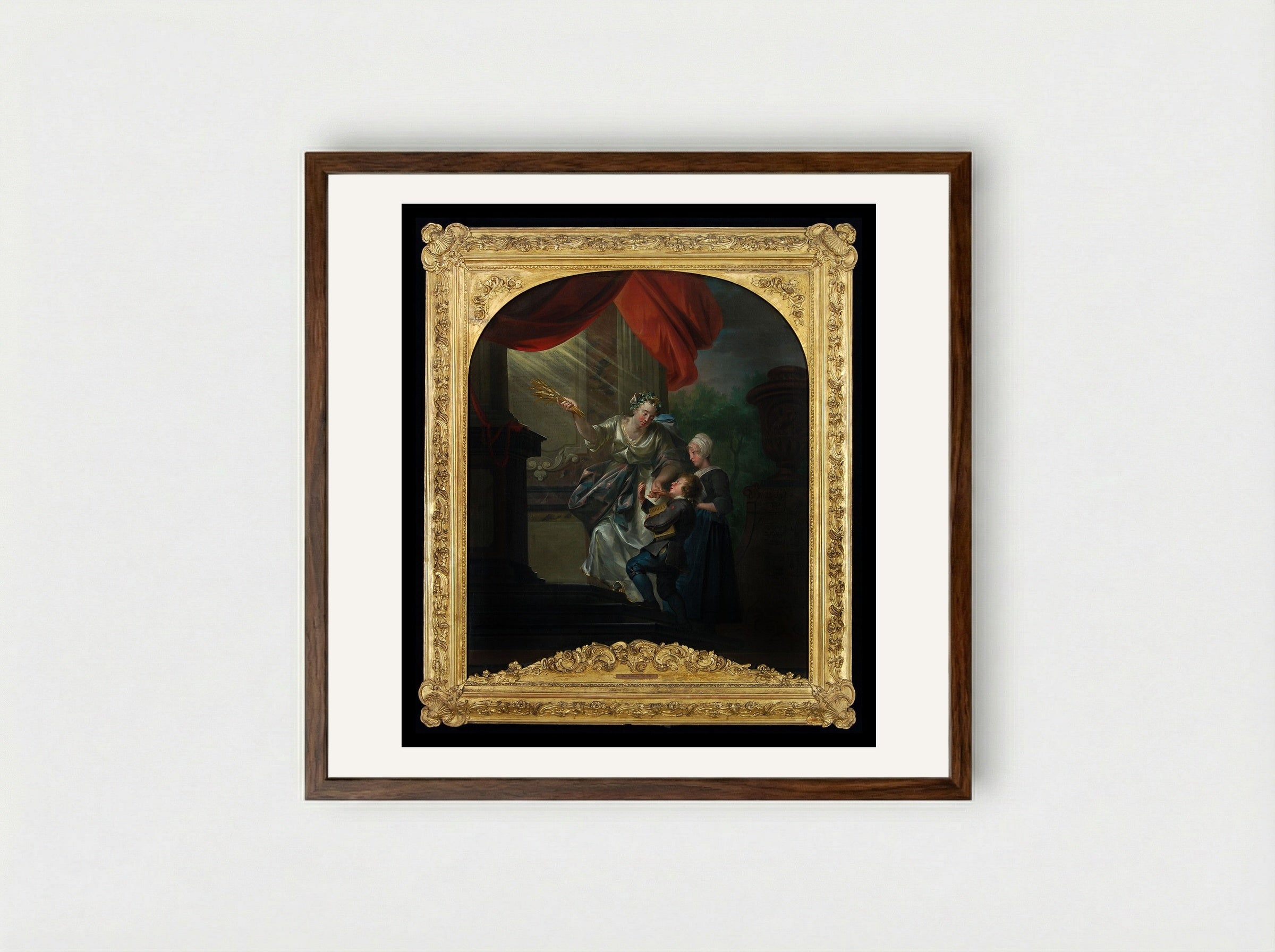 Reglement van het Broederschap van Sint Lucas uit Dordrecht - Aert Schouman - Framed Print Dark Wood