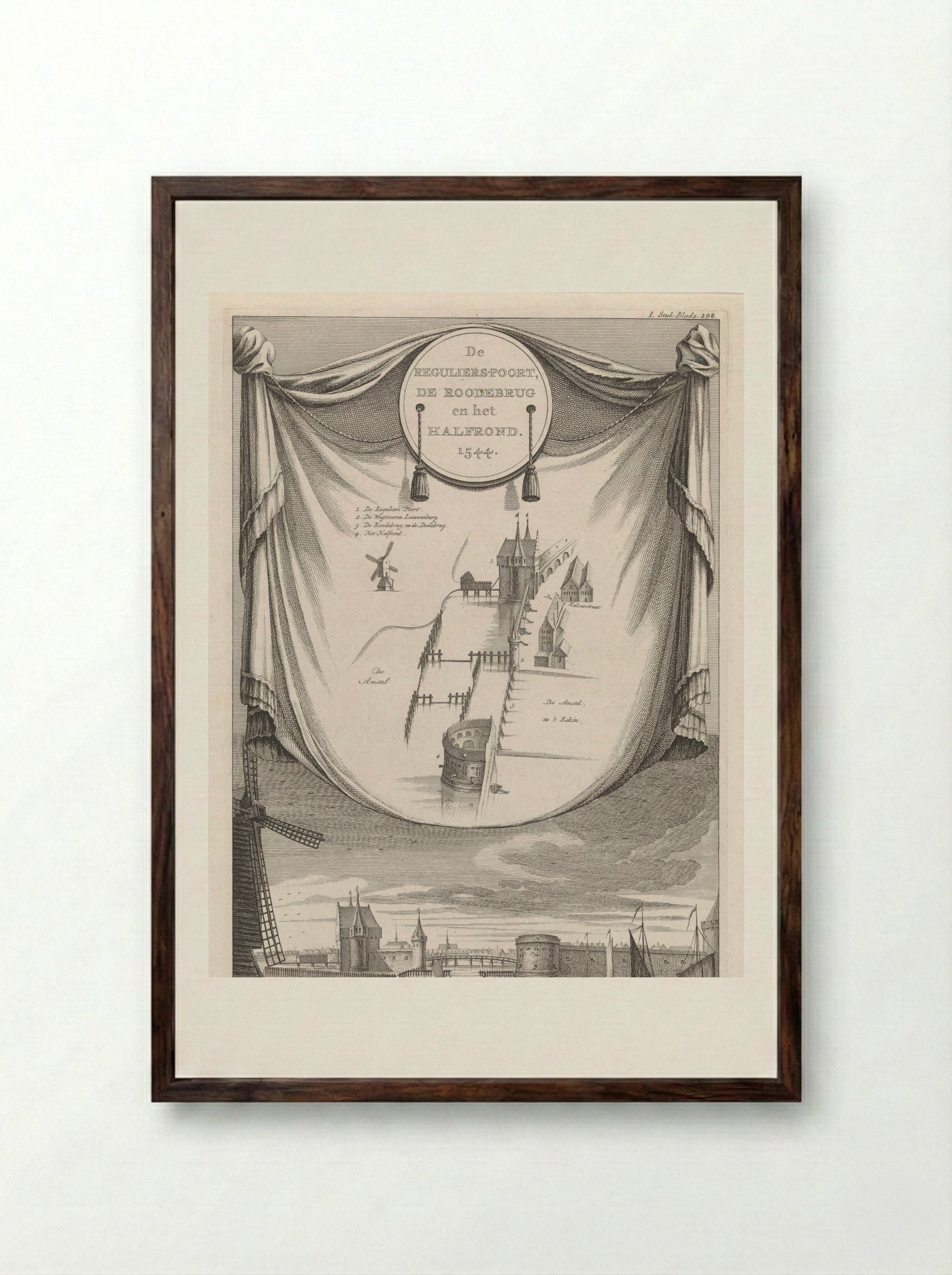 Regulierspoort van Amsterdam - Jan Goeree - Framed Print Dark Wood