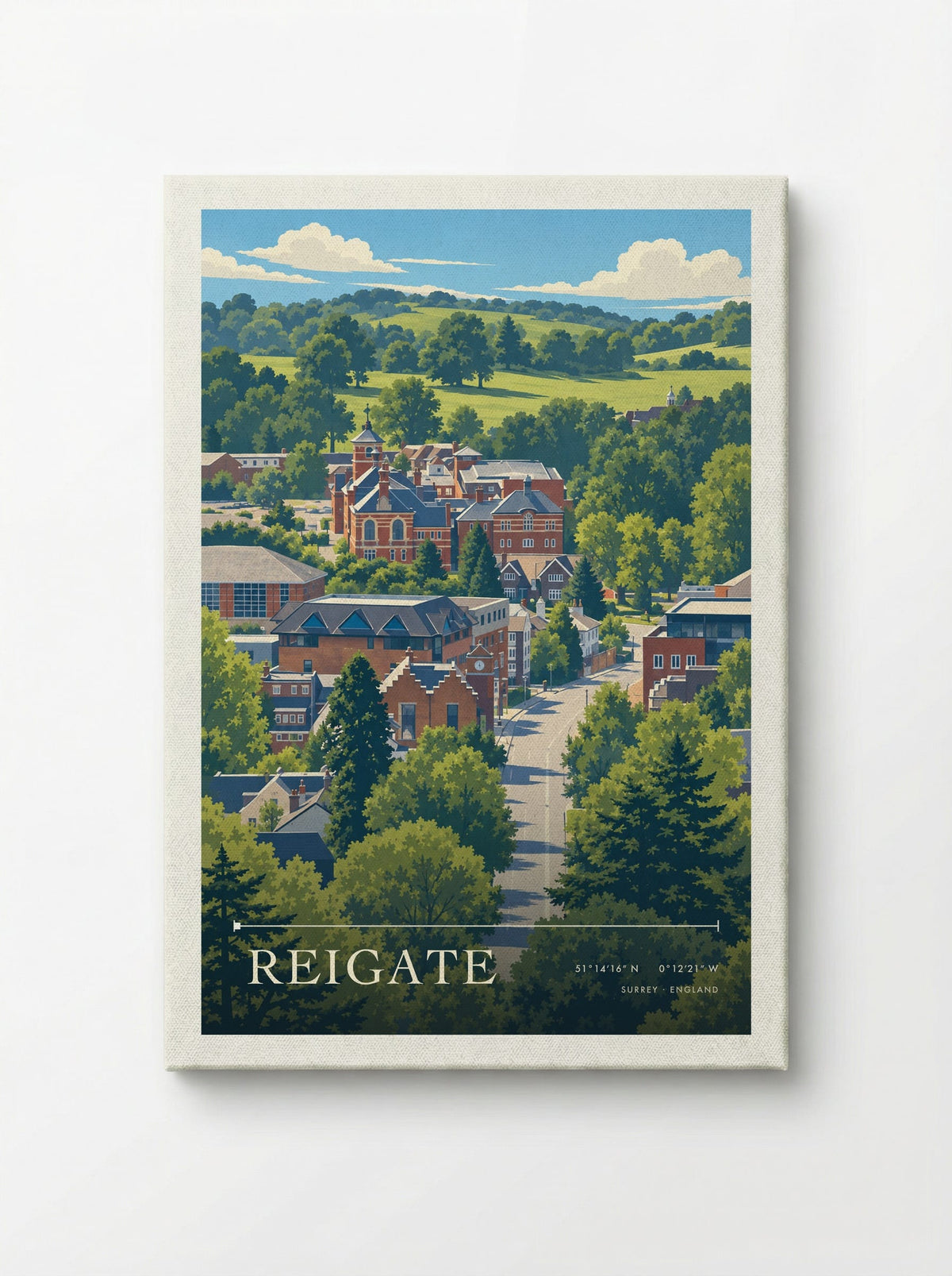 Reigate, Surrey | Travel Poster - Canvas