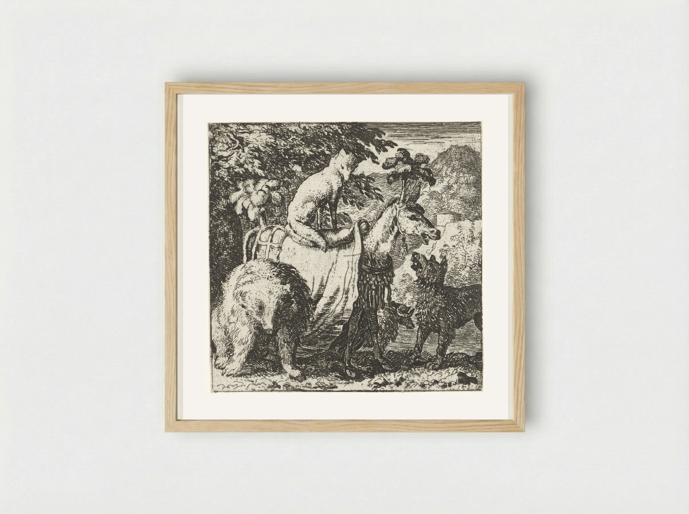 Reinaert de vos en zijn maten - Allaert van Everdingen - Framed Print Wood