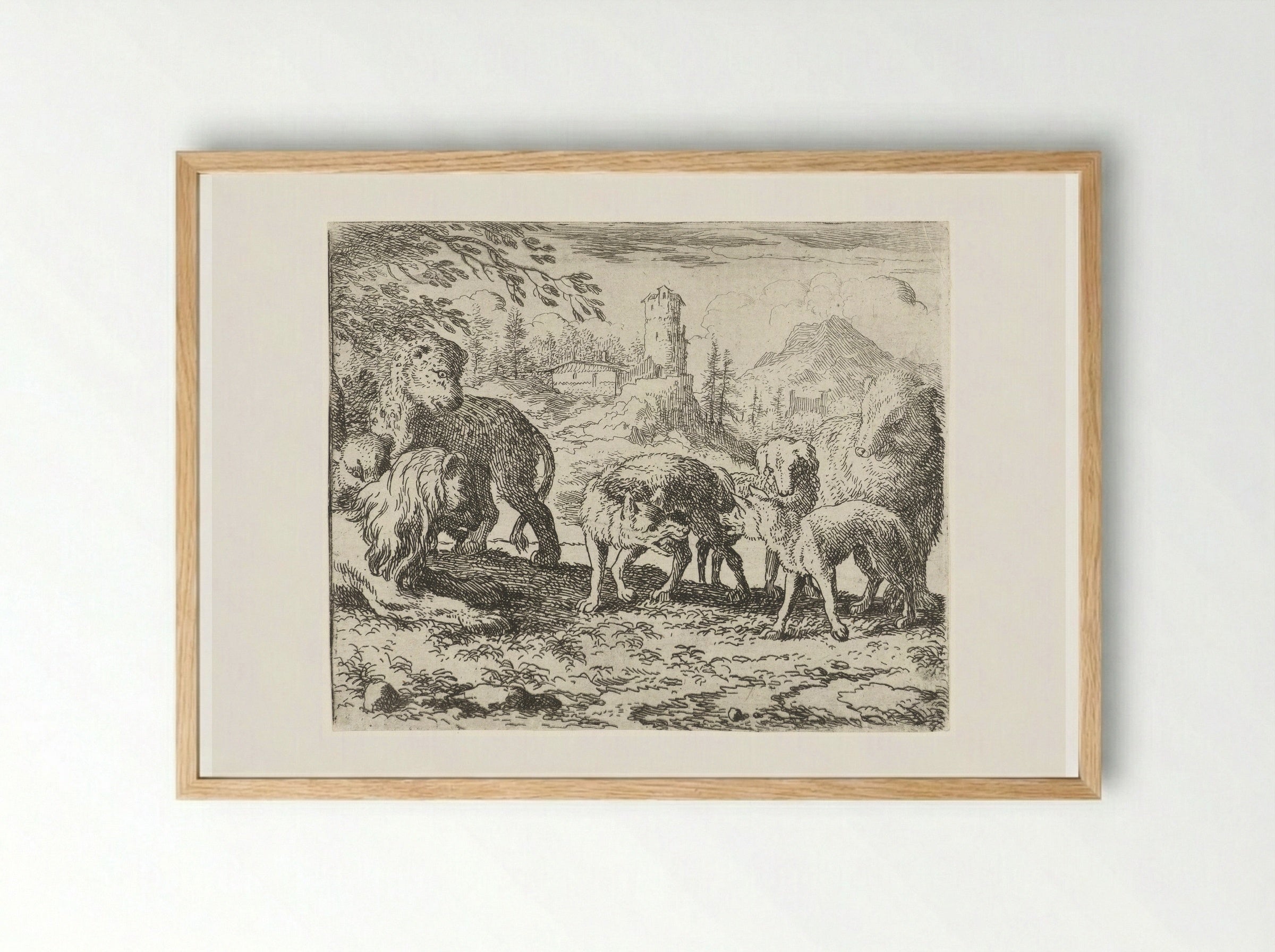 Reinaert de vos veroordeeld - Allaert van Everdingen - Framed Print Wood