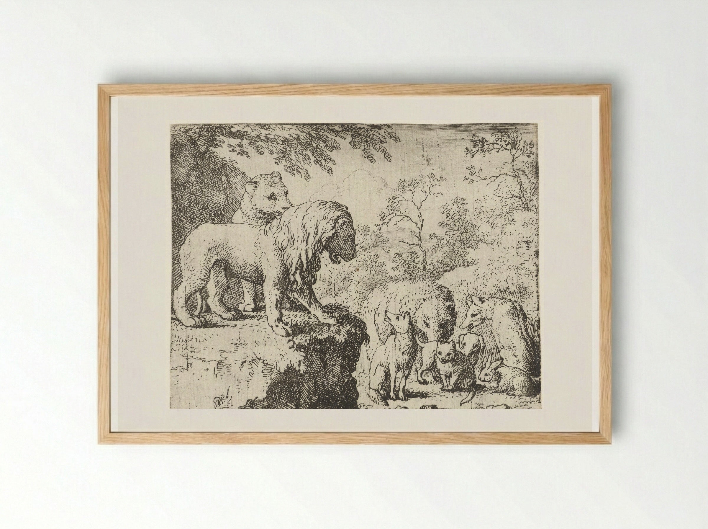 Reinaert de vos wordt vrijgesproken - Allaert van Everdingen - Framed Print Wood