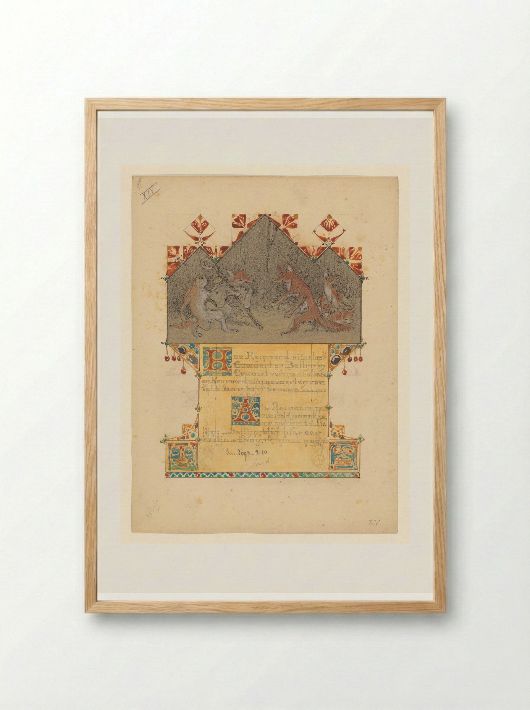 Reinaert komt als pelgrim bij zijn vrouw Hermelijn - Bernard Willem Wierink - Framed Print Wood
