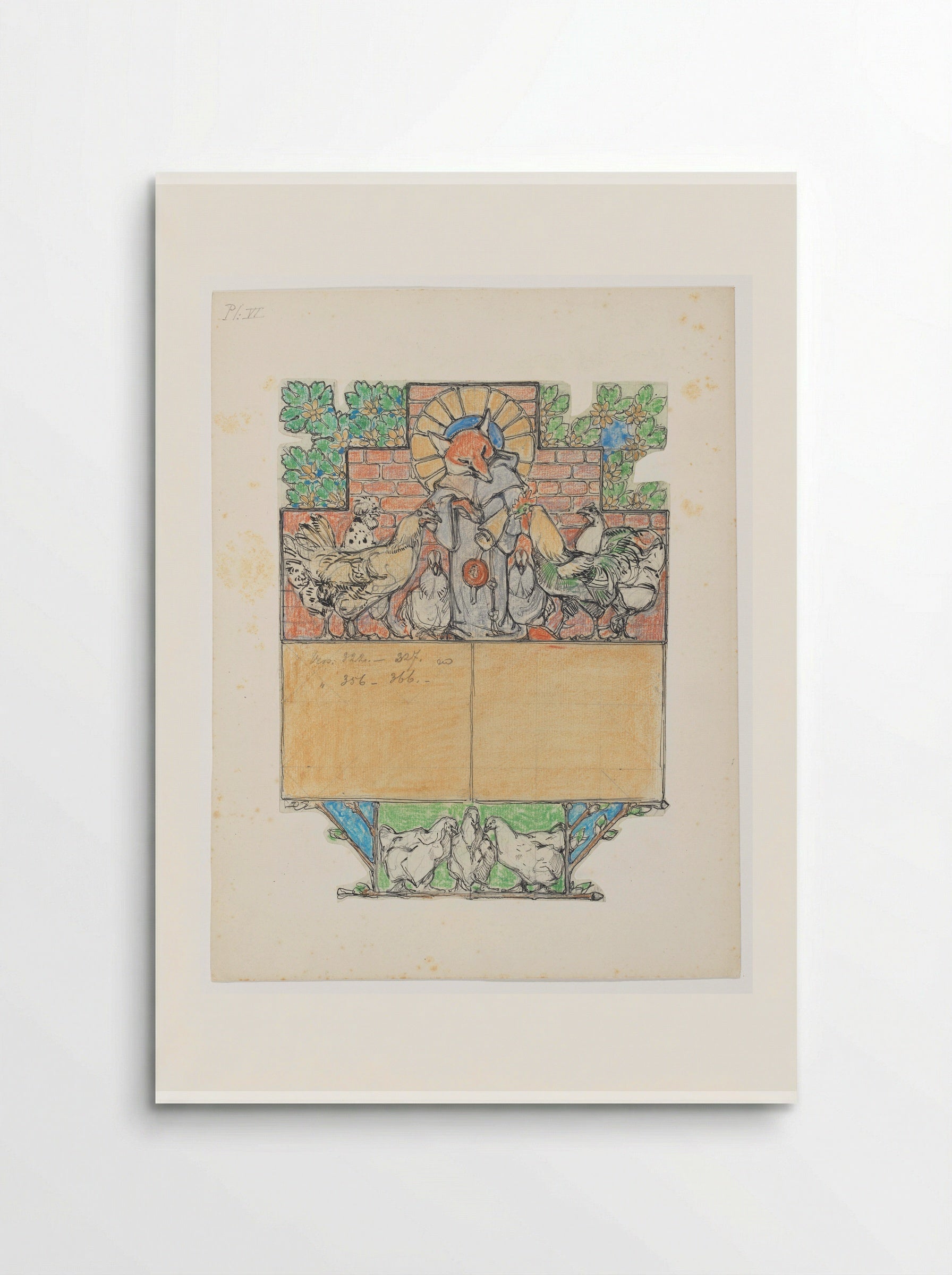 Reinaert met een brief bij Canteclaer en zijn gezin - Bernard Willem Wierink - Poster