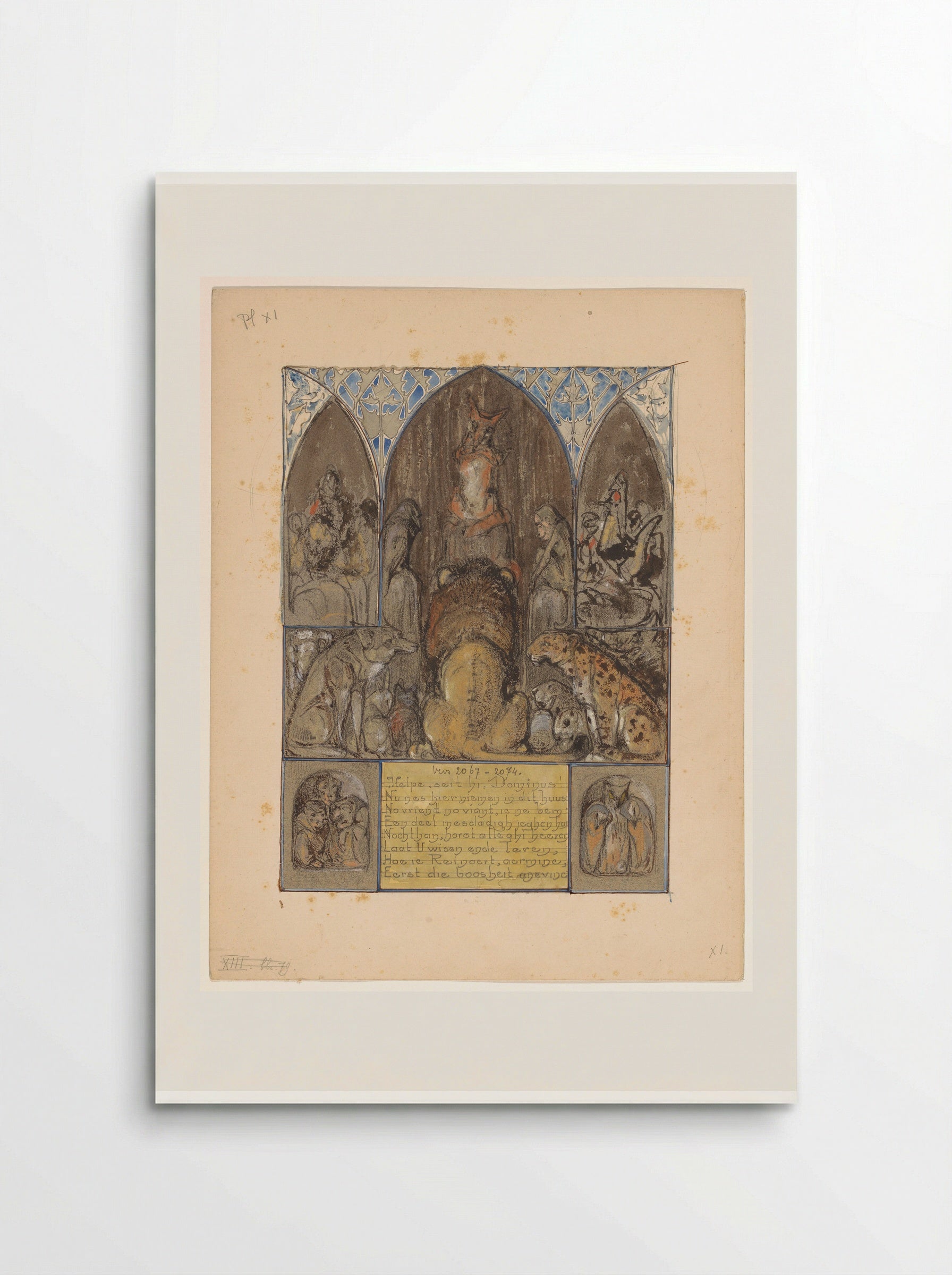 Reinaert spreekt tot koning Nobel en de verzamelde dieren - Bernard Willem Wierink - Poster