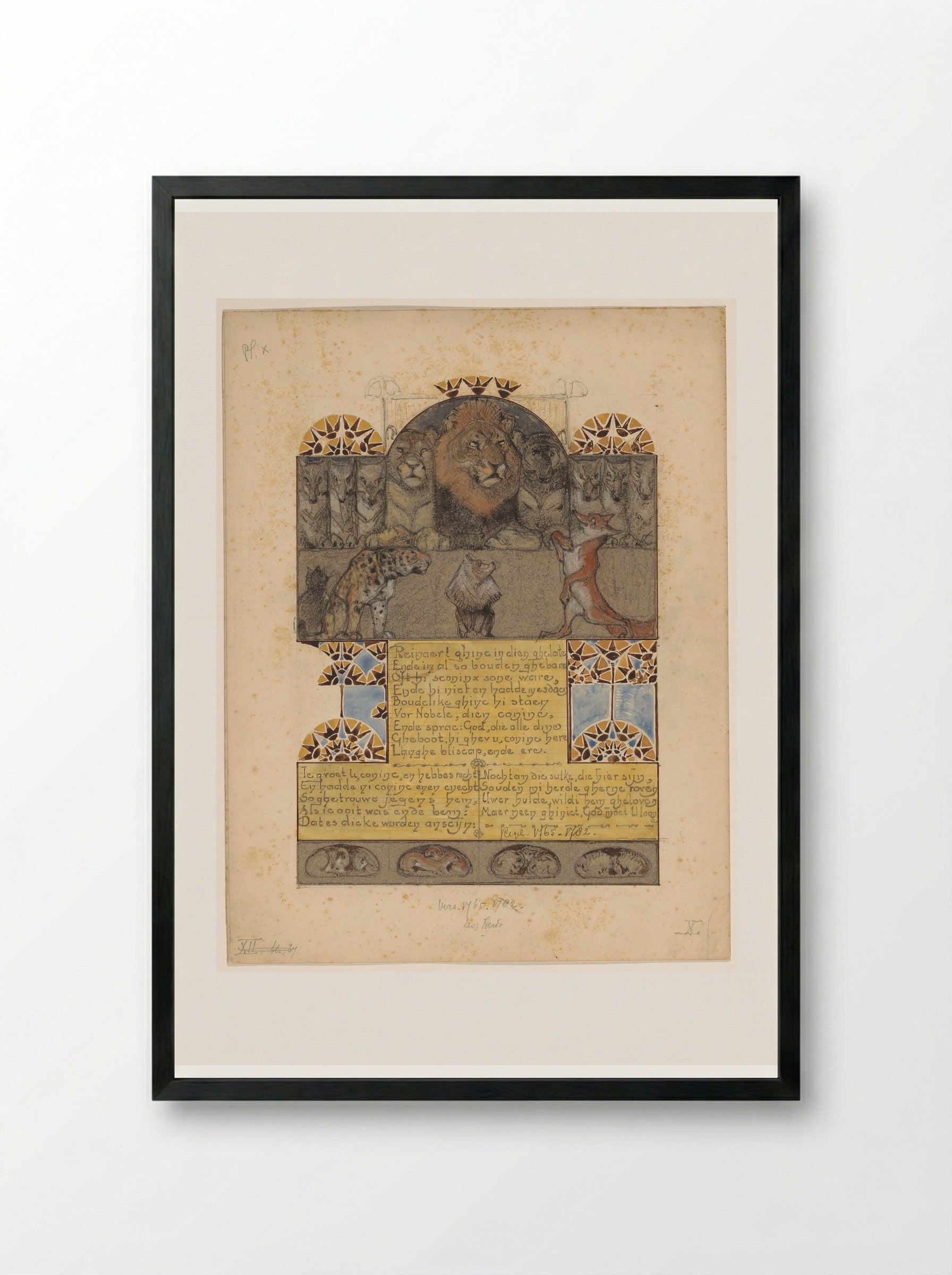 Reinaert staat voor koning Nobel - Bernard Willem Wierink - Framed Print Black